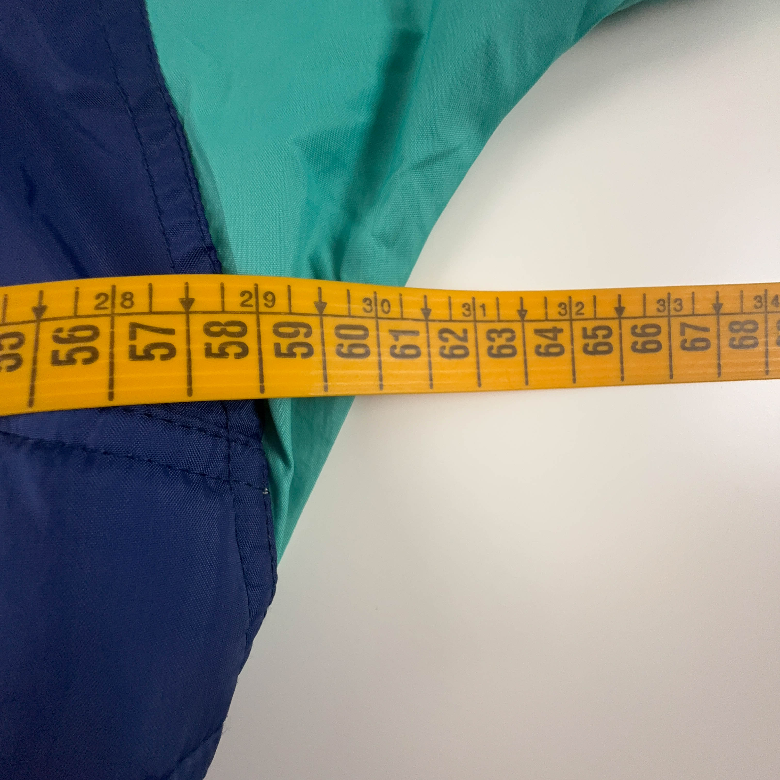 Giacca a vento Vintage viola e blu con zip e cappuccio anni 80 90 - Taglia M uomo