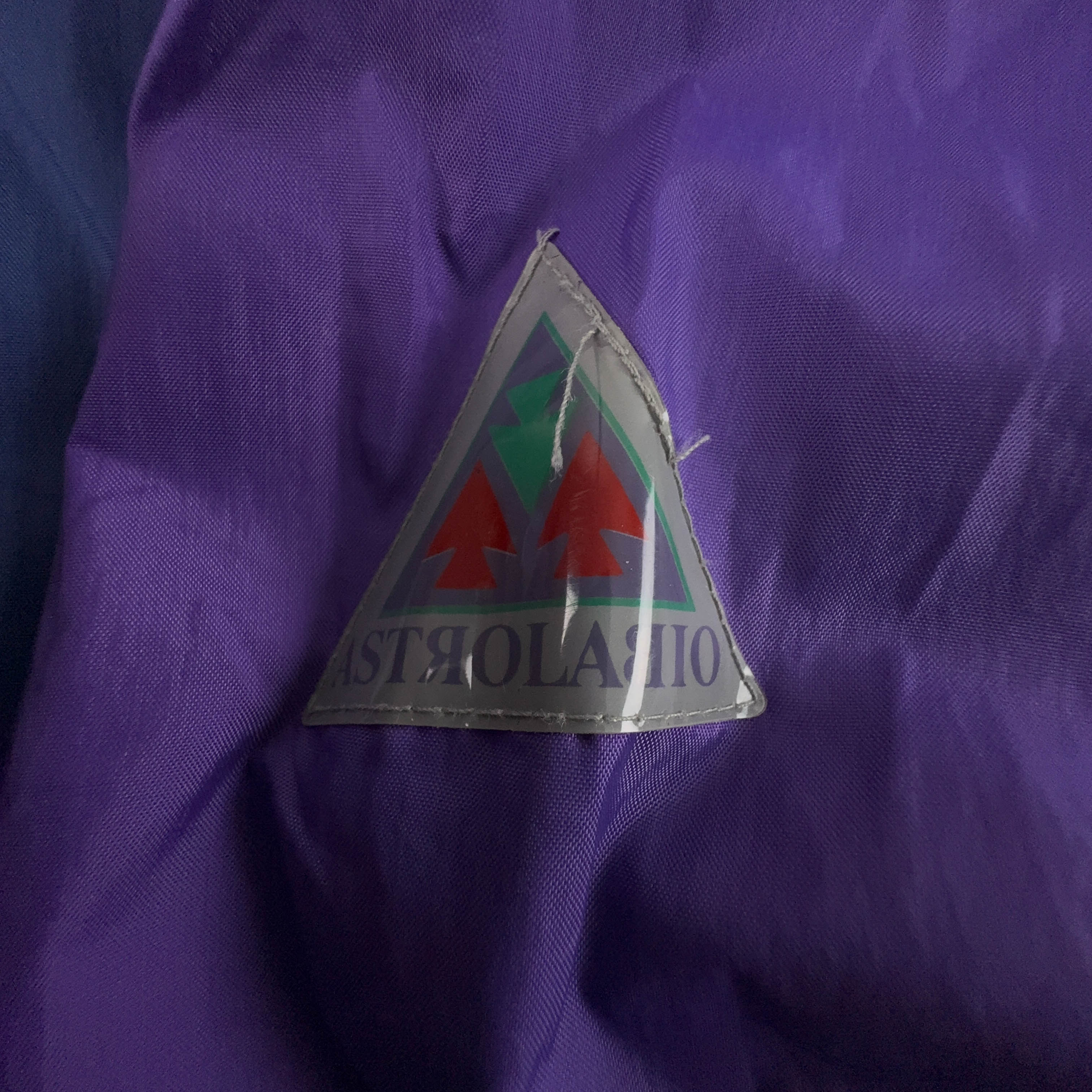 Giacca a vento Vintage viola e blu con zip e cappuccio anni 80 90 - Taglia M uomo