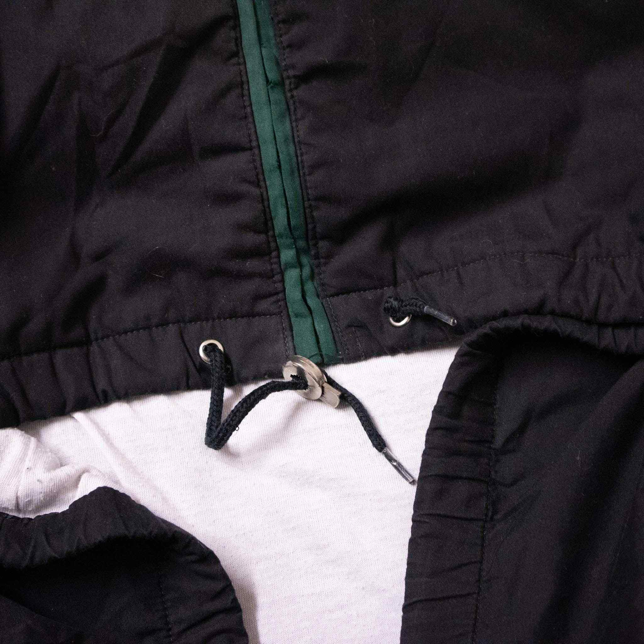 Giacca a vento Adidas Vintage nera e verde con zip e fantasia anni 90 - Taglia D9 F198 uomo