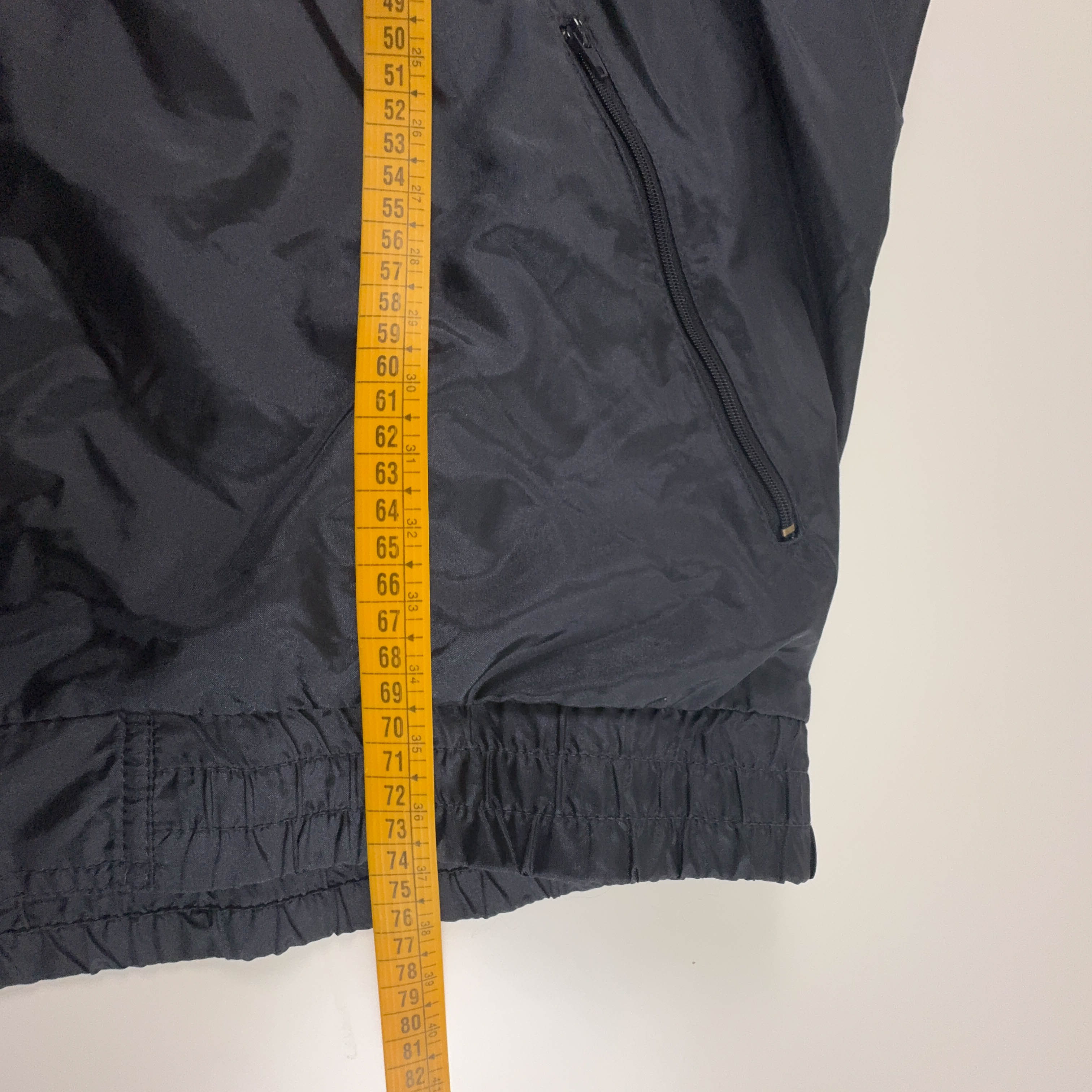 Giacca a vento Vintage gialla e nera geometrica con zip anni 80 90 - Taglia XL/XXL uomo