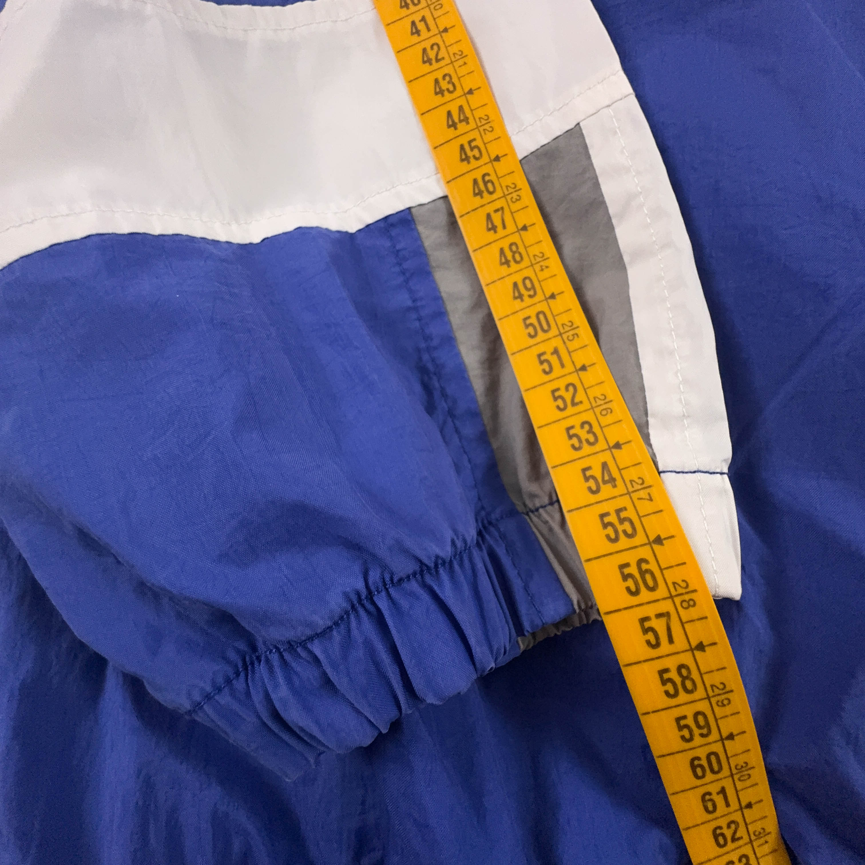 Giacca a vento Nike Vintage blu e grigia con zip intera anni 80 90 - Taglia XL uomo