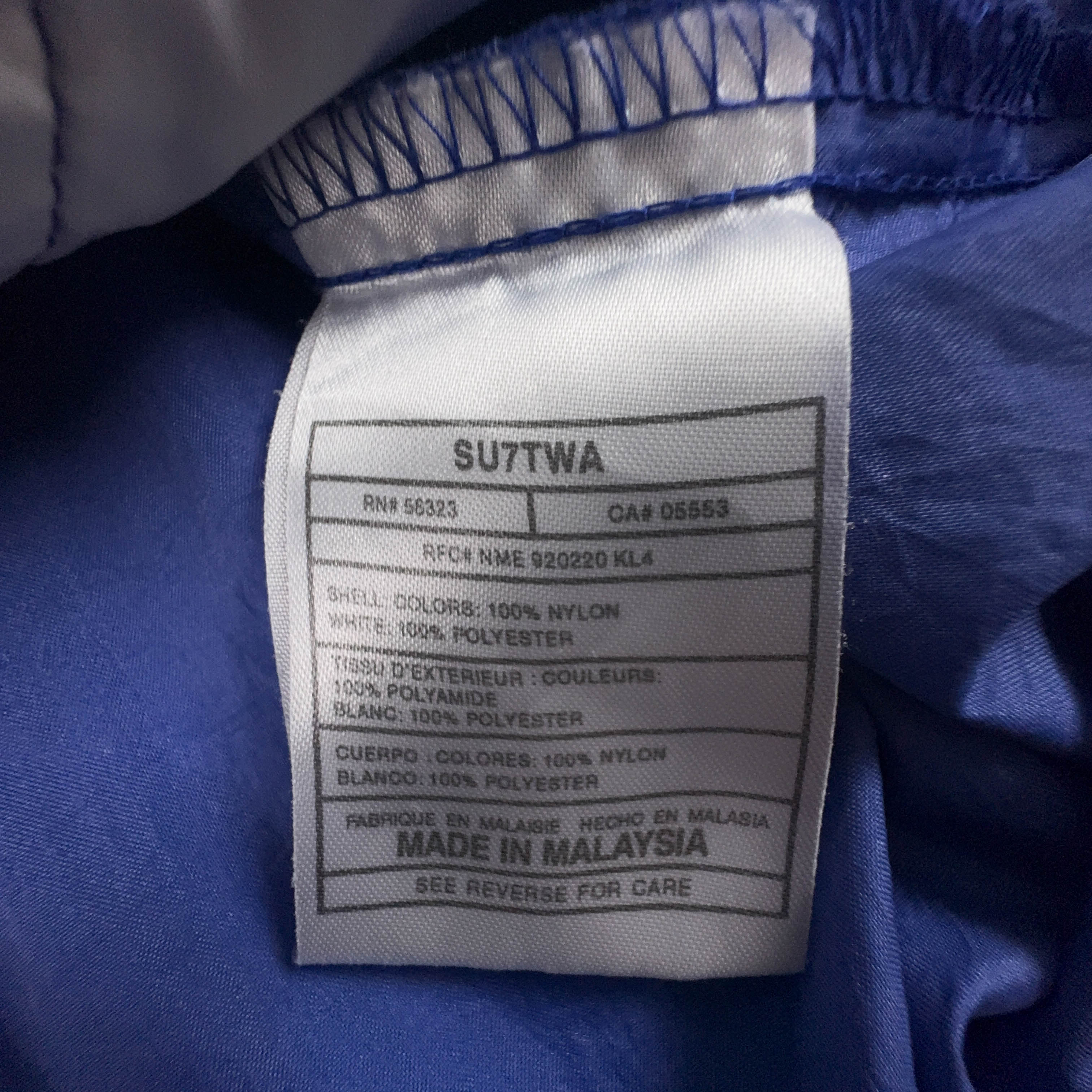 Giacca a vento Nike Vintage blu e grigia con zip intera anni 80 90 - Taglia XL uomo