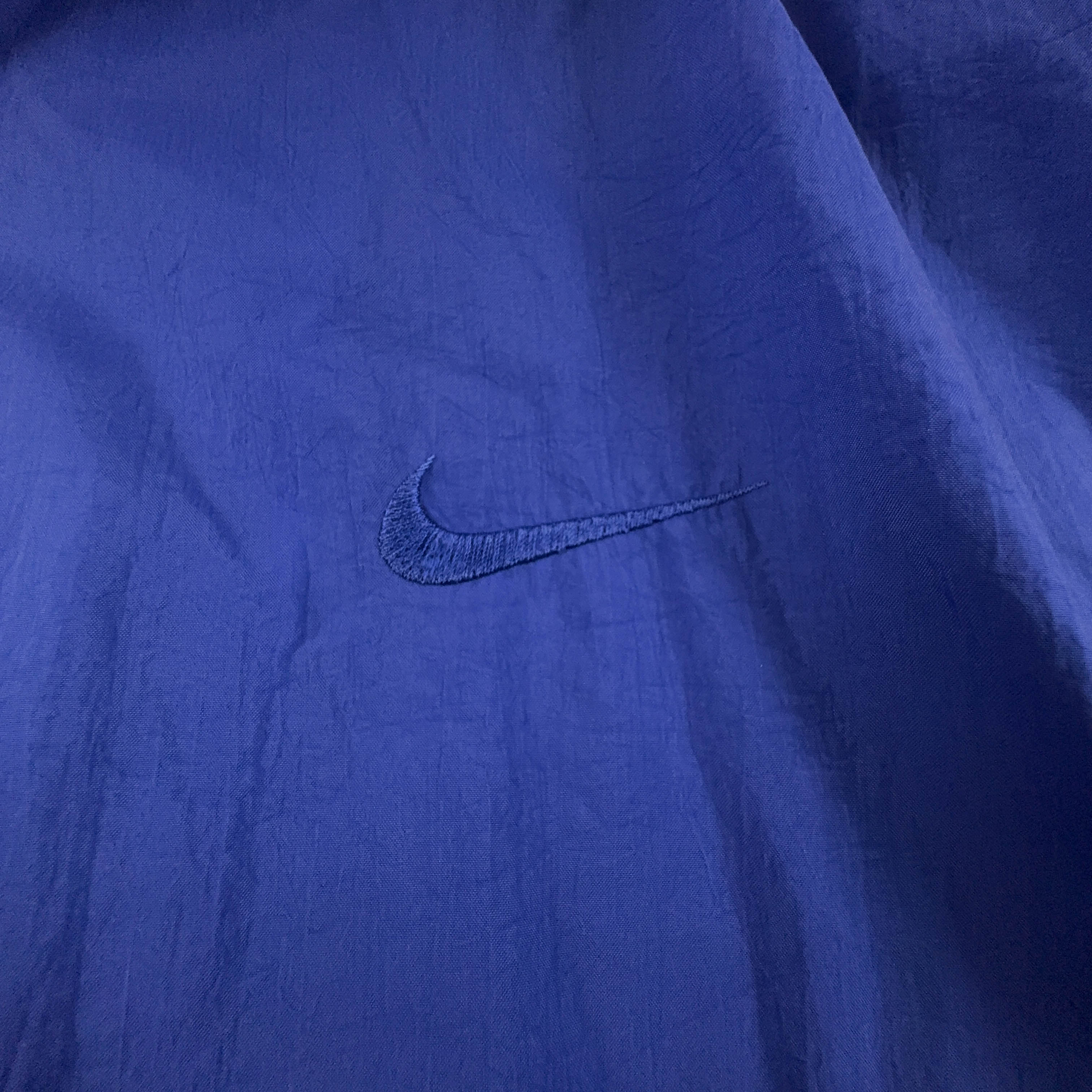 Giacca a vento Nike Vintage blu e grigia con zip intera anni 80 90 - Taglia XL uomo