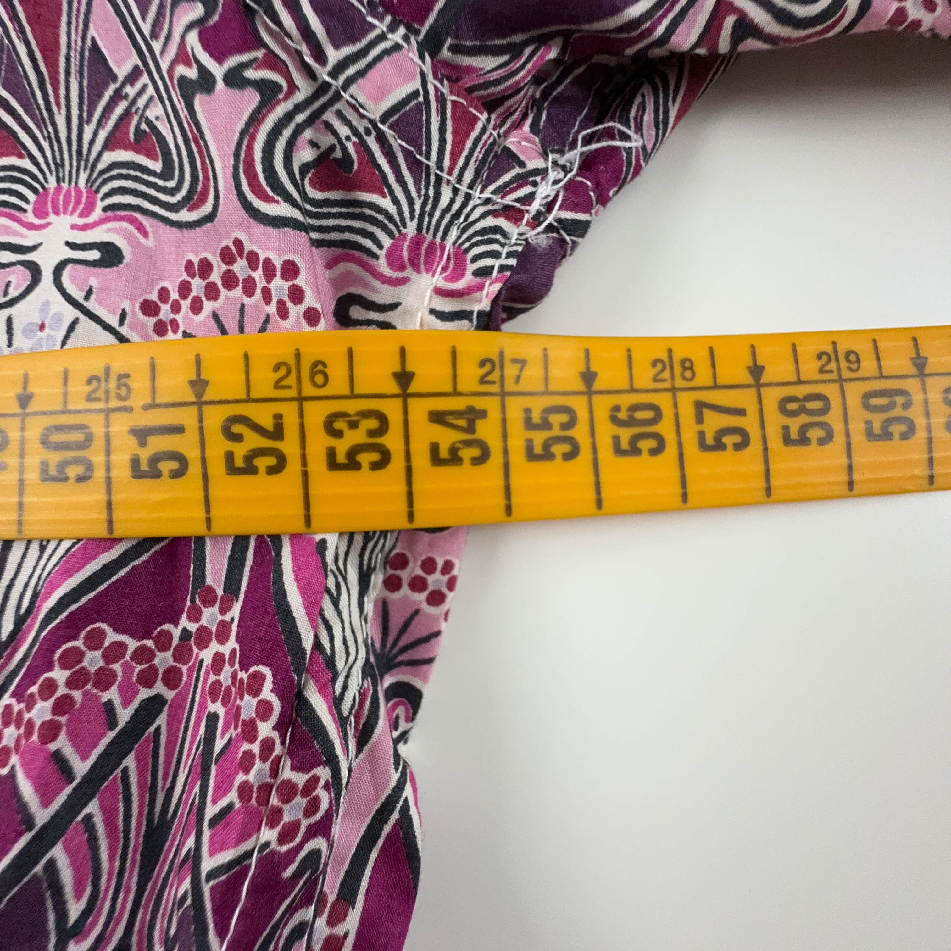 Camicia Vintage rosa a fantasia astratta geometrica - Taglia M uomo