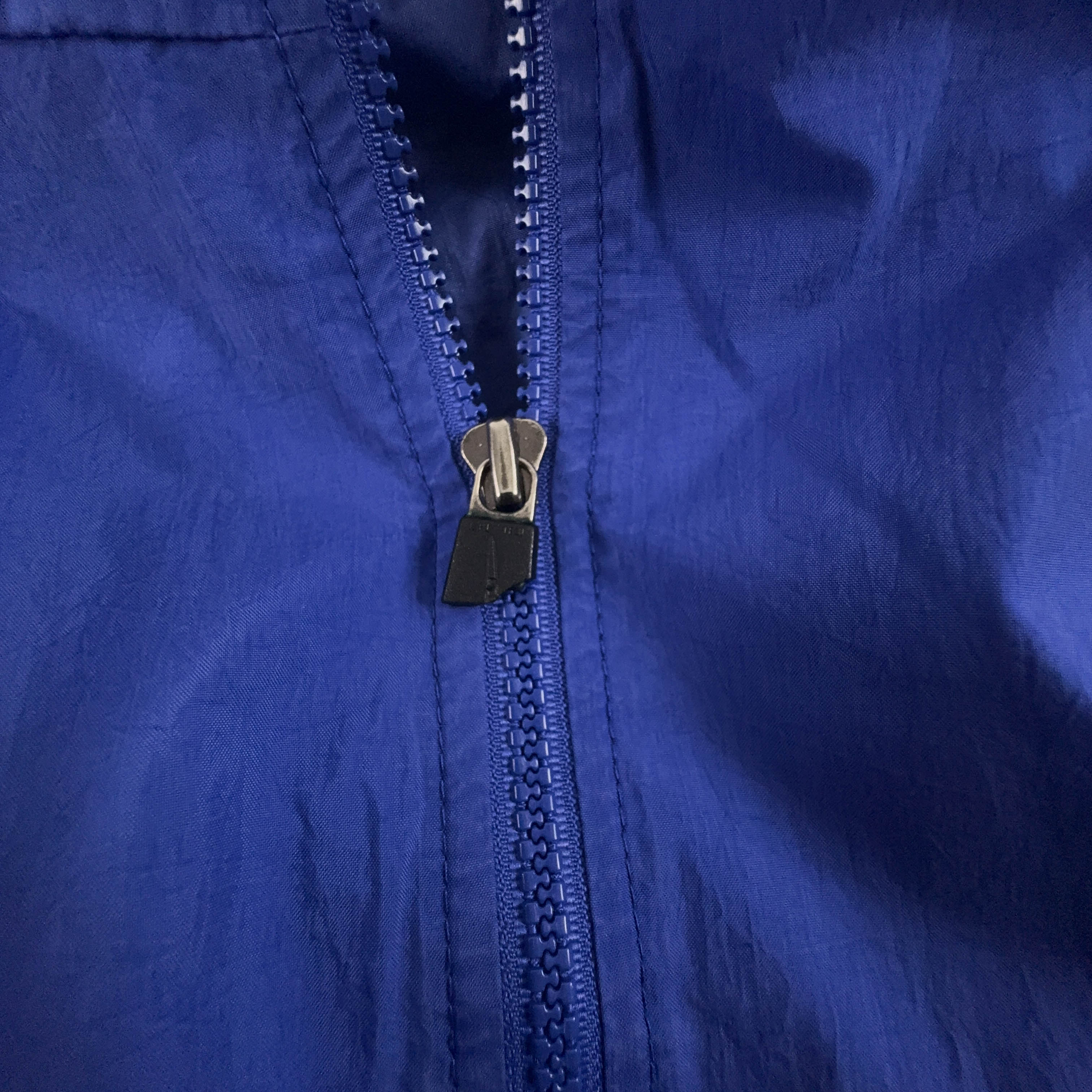 Giacca a vento Nike Vintage blu e grigia con zip intera anni 80 90 - Taglia XL uomo