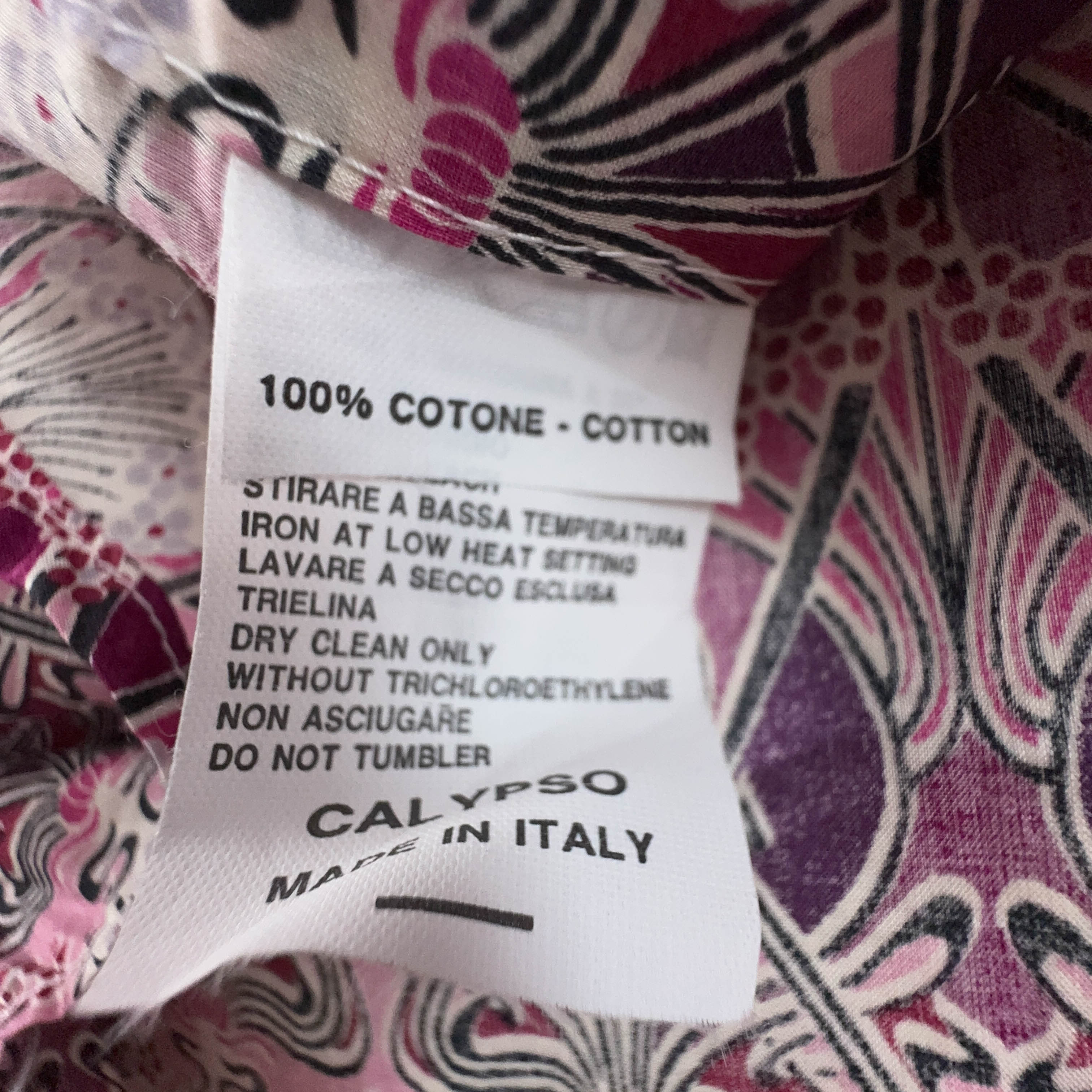 Camicia Vintage rosa a fantasia astratta geometrica - Taglia M uomo