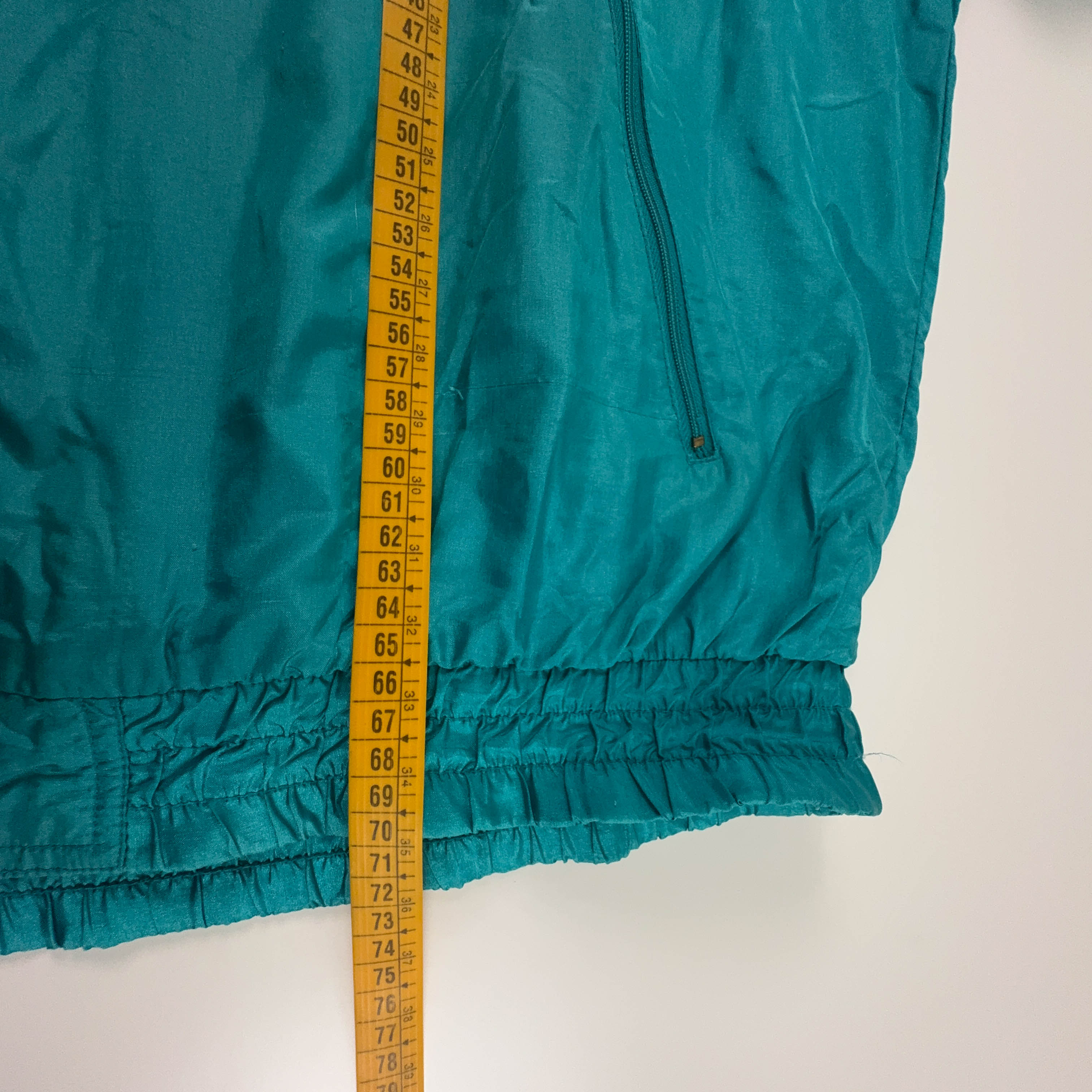 Giacca a vento Puma Vintage verde e viola con ricamo e zip anni 80 90 - Taglia 9 uomo