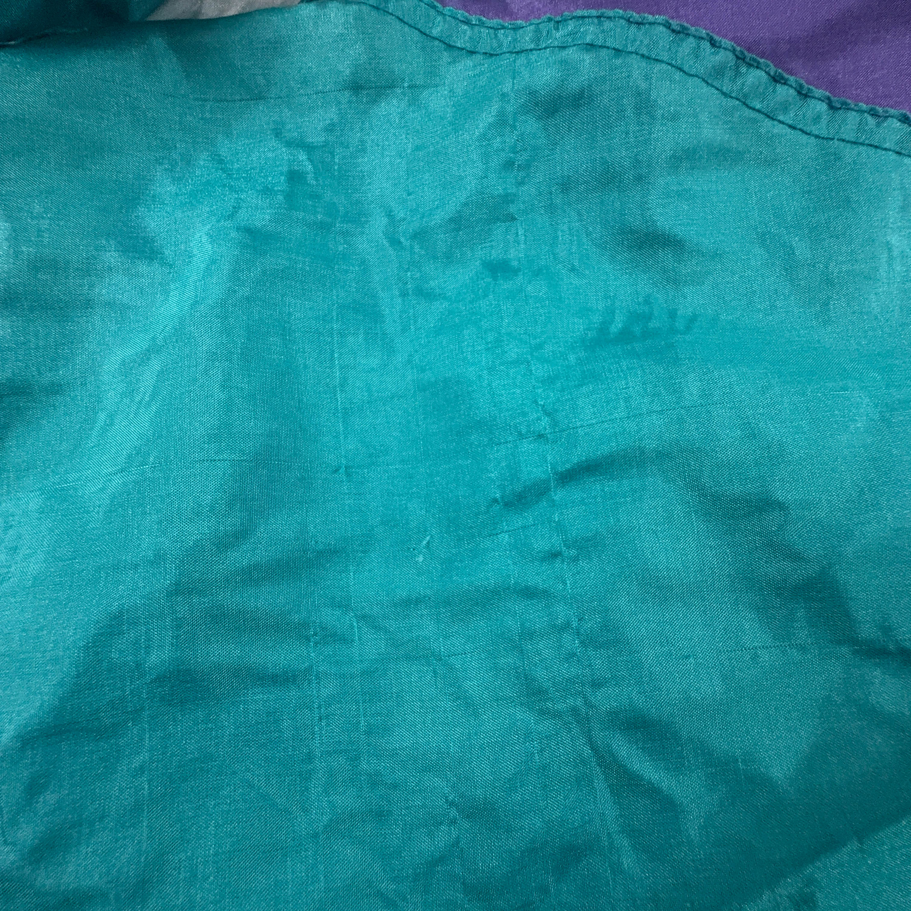 Giacca a vento Puma Vintage verde e viola con ricamo e zip anni 80 90 - Taglia 9 uomo