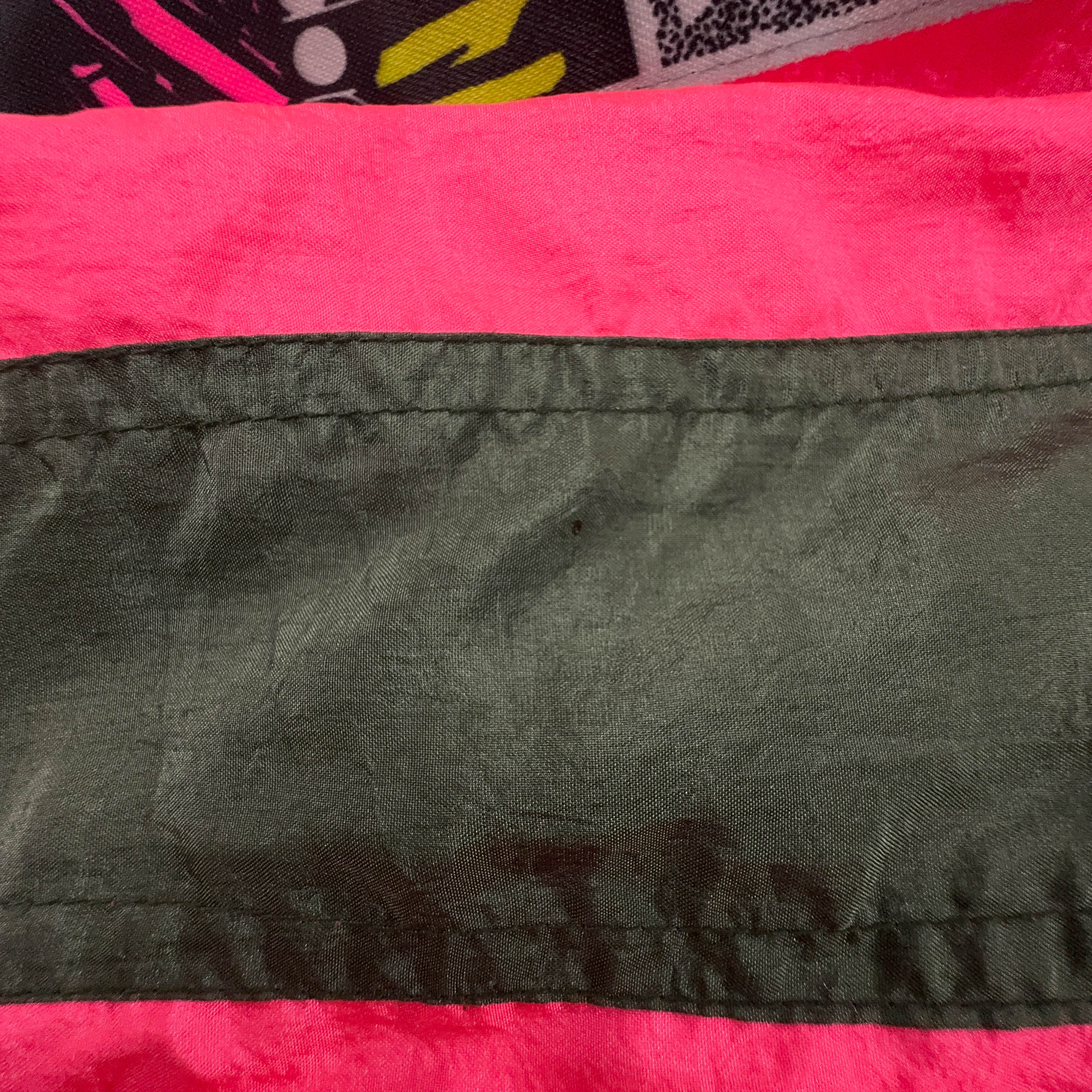 Giacca a vento Diadora Vintage verde cachi e rosa con zip anni 80 90 - Taglia XXL uomo