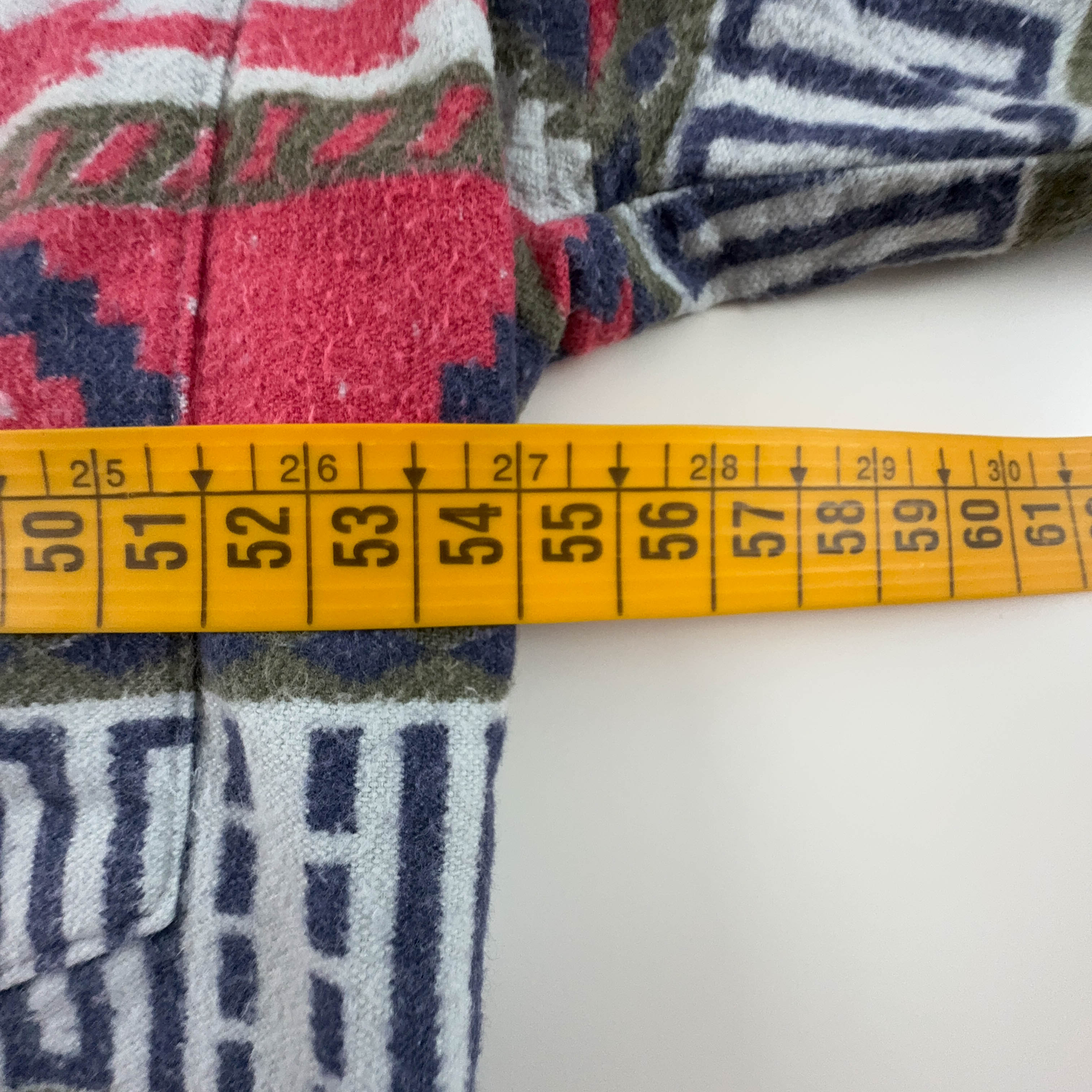 Camicia Vintage rossa a righe a fantasia geometrica astratta - Taglia L uomo