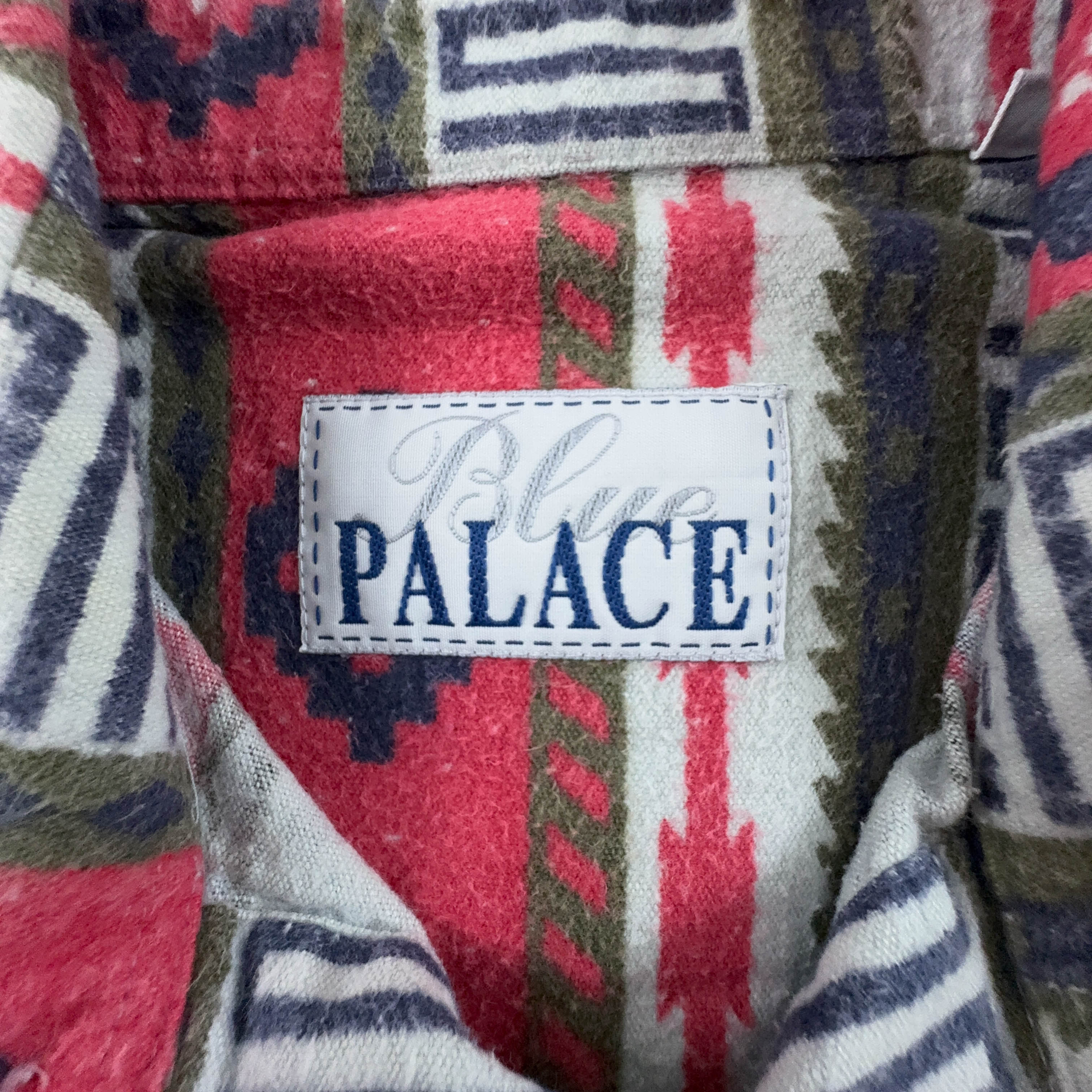 Camicia Vintage rossa a righe a fantasia geometrica astratta - Taglia L uomo