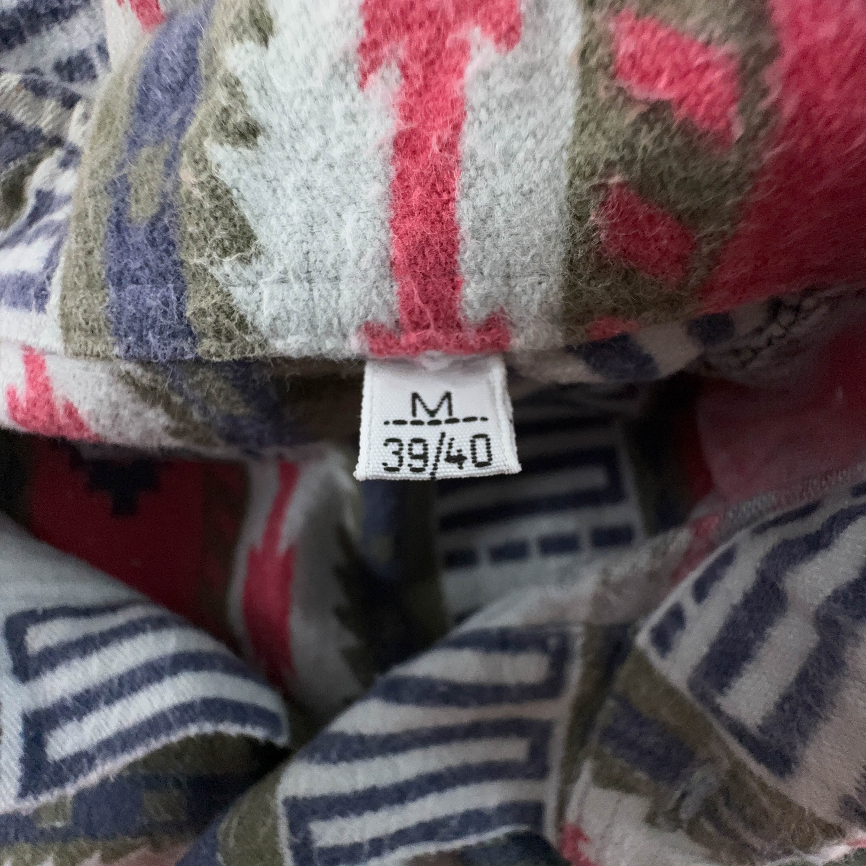 Camicia Vintage rossa a righe a fantasia geometrica astratta - Taglia L uomo