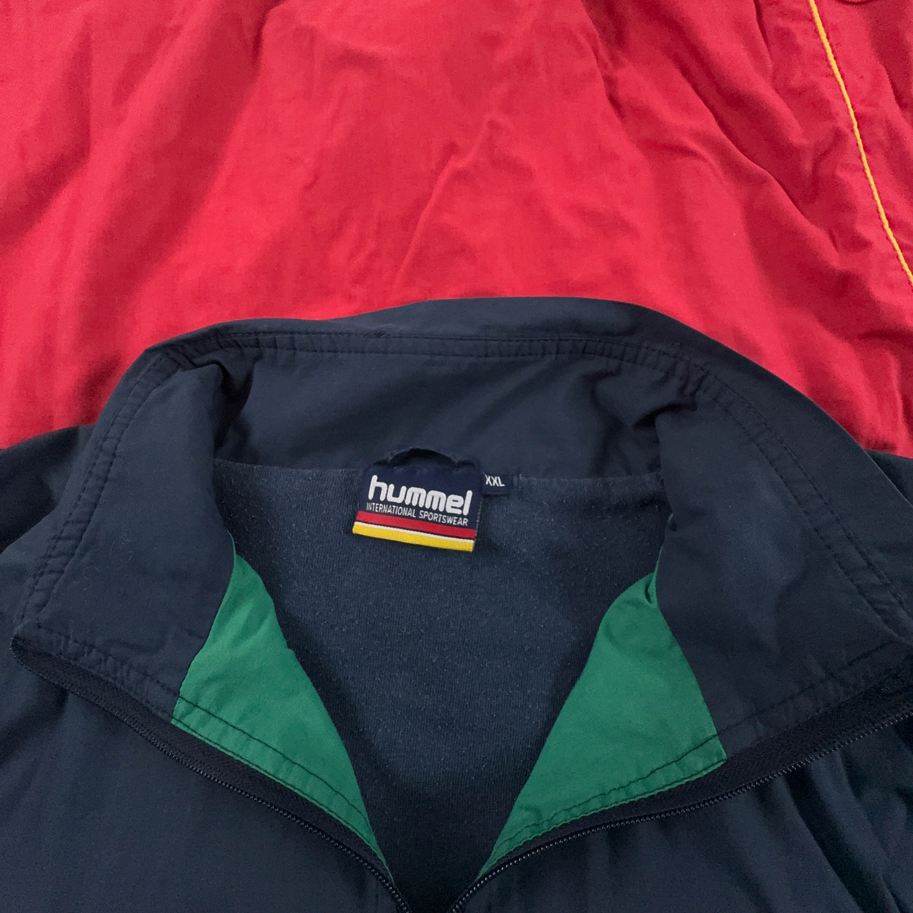 Giacca a vento Hummel Vintage rossa verde e blu anni 80 90 - Taglia XL/XXL uomo