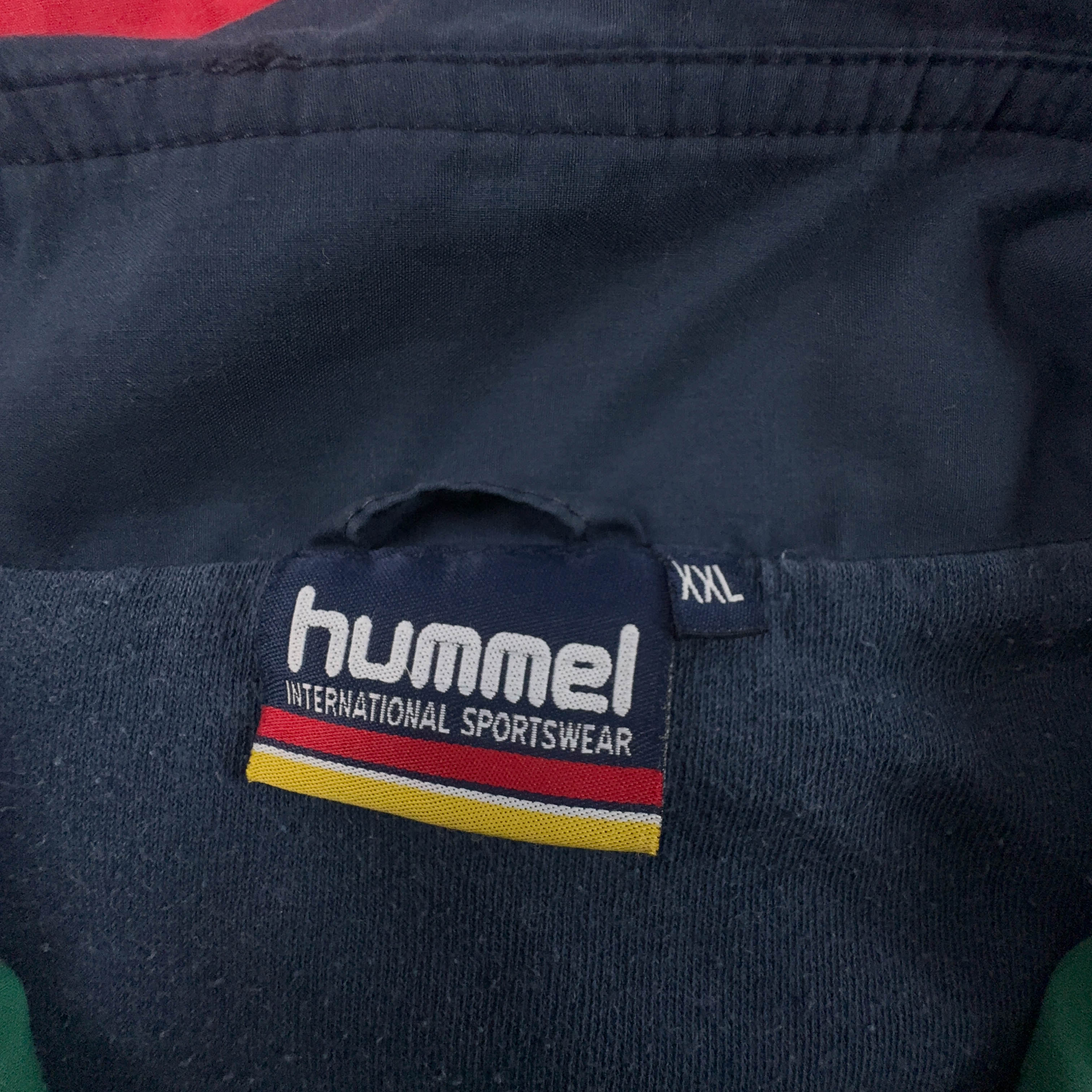 Giacca a vento Hummel Vintage rossa verde e blu anni 80 90 - Taglia XL/XXL uomo