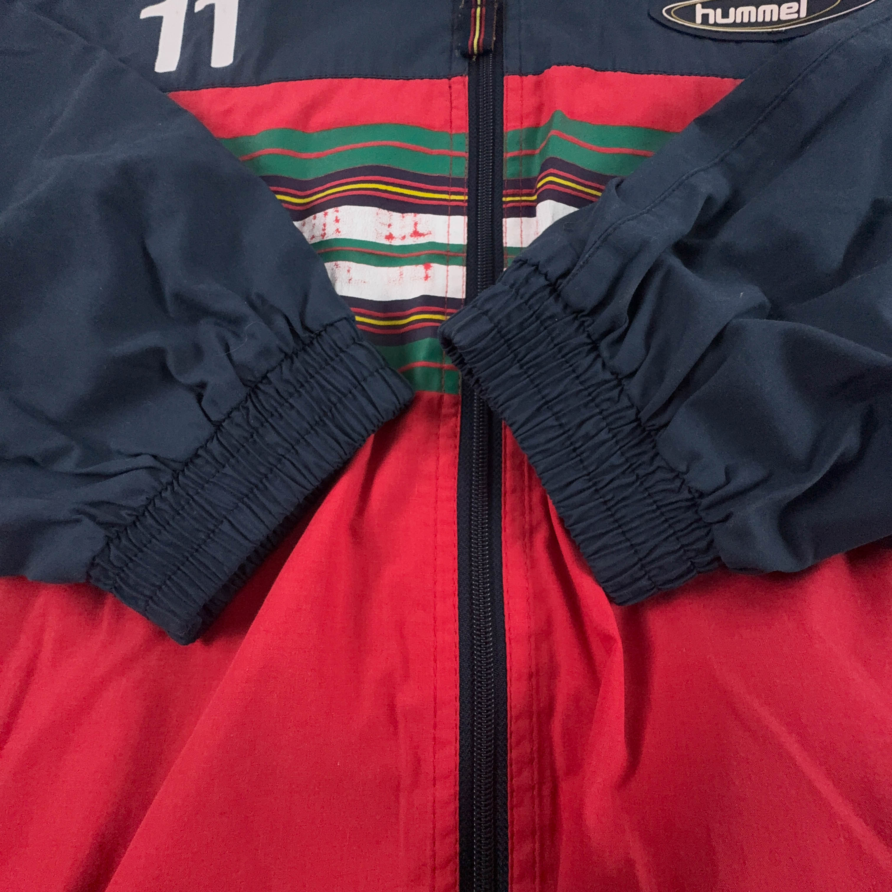 Giacca a vento Hummel Vintage rossa verde e blu anni 80 90 - Taglia XL/XXL uomo