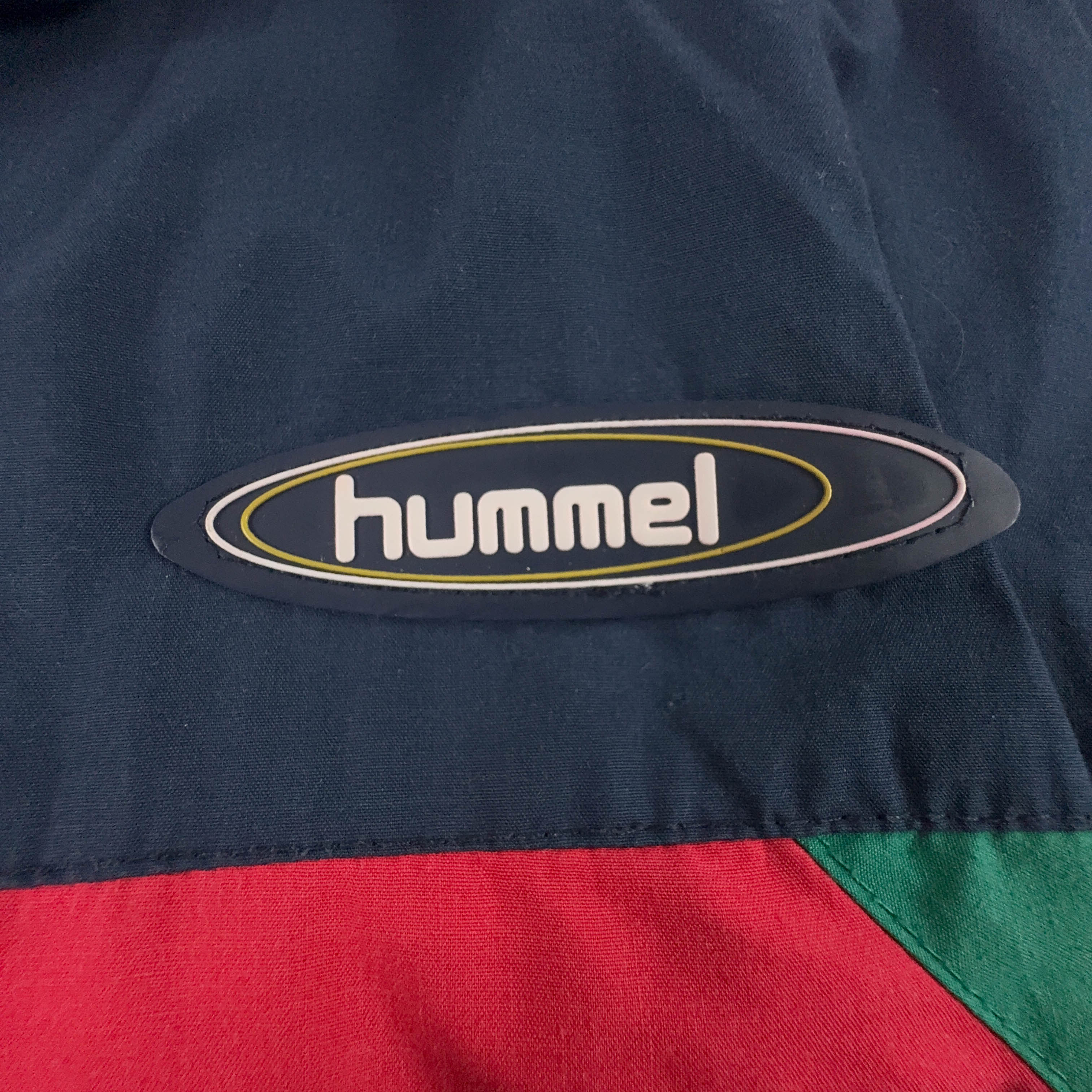 Giacca a vento Hummel Vintage rossa verde e blu anni 80 90 - Taglia XL/XXL uomo