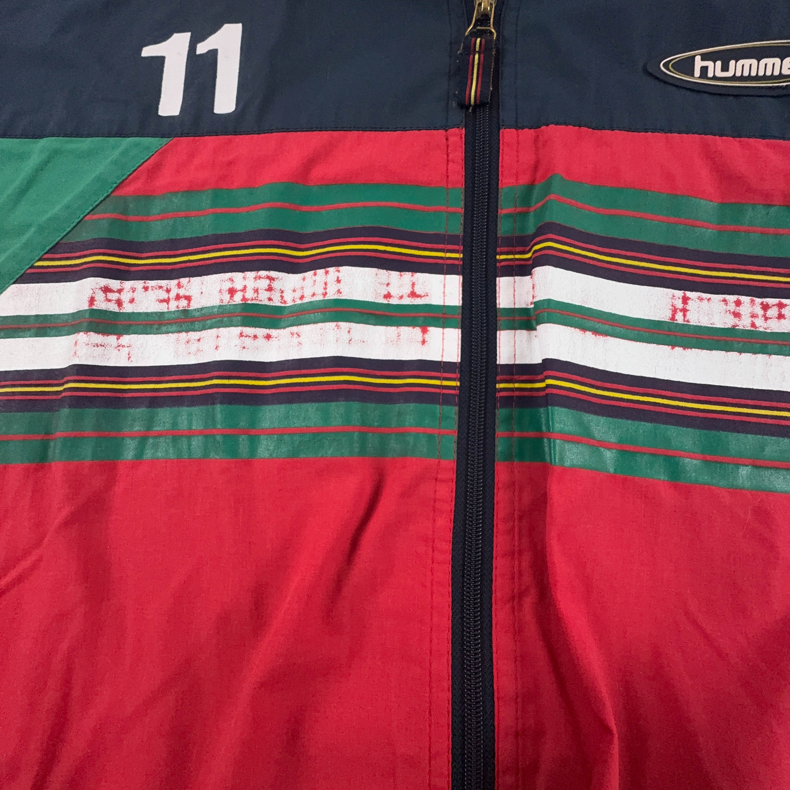 Giacca a vento Hummel Vintage rossa verde e blu anni 80 90 - Taglia XL/XXL uomo