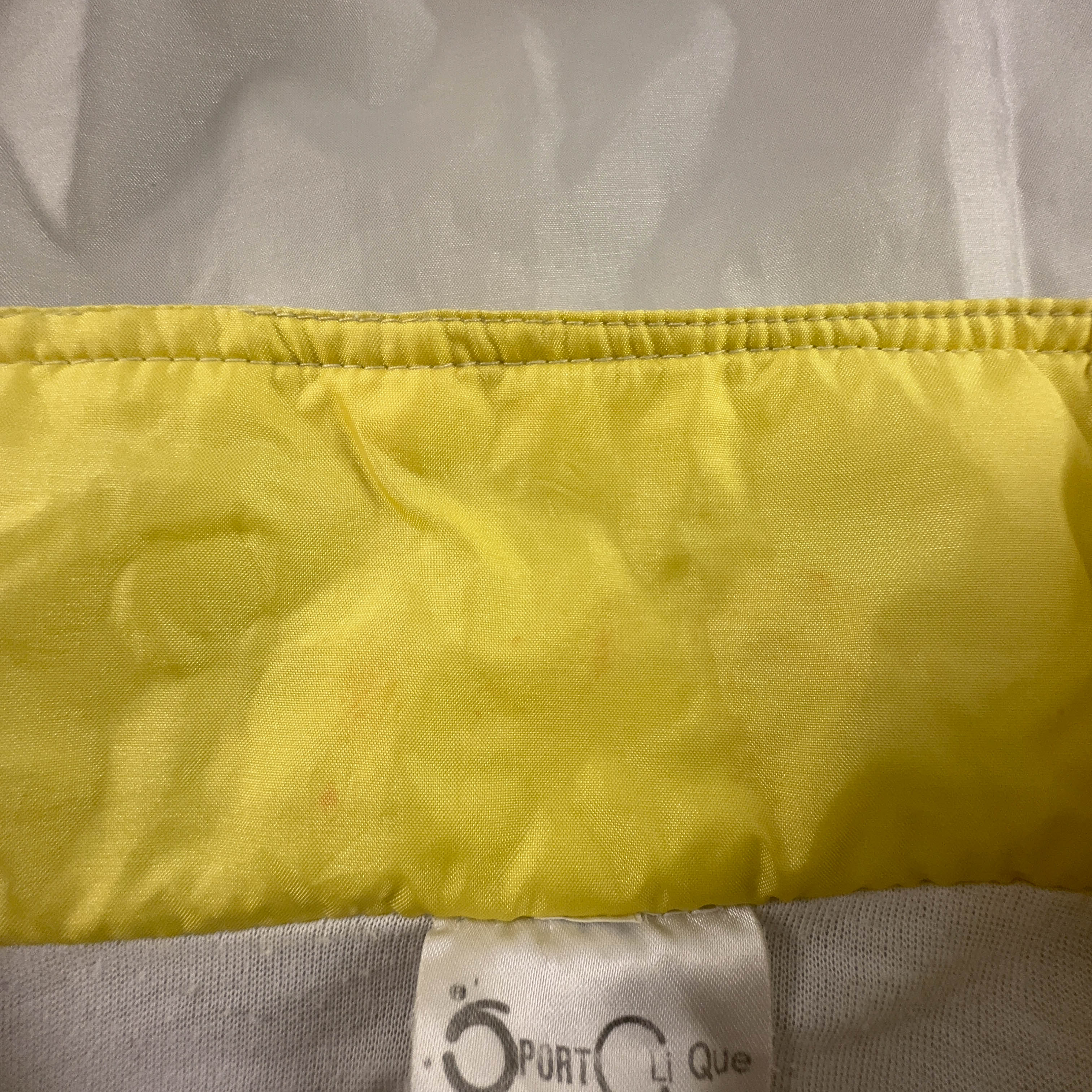 Giacca a vento Vintage gialla e grigia geometrica con zip anni 80 90 - Taglia L uomo