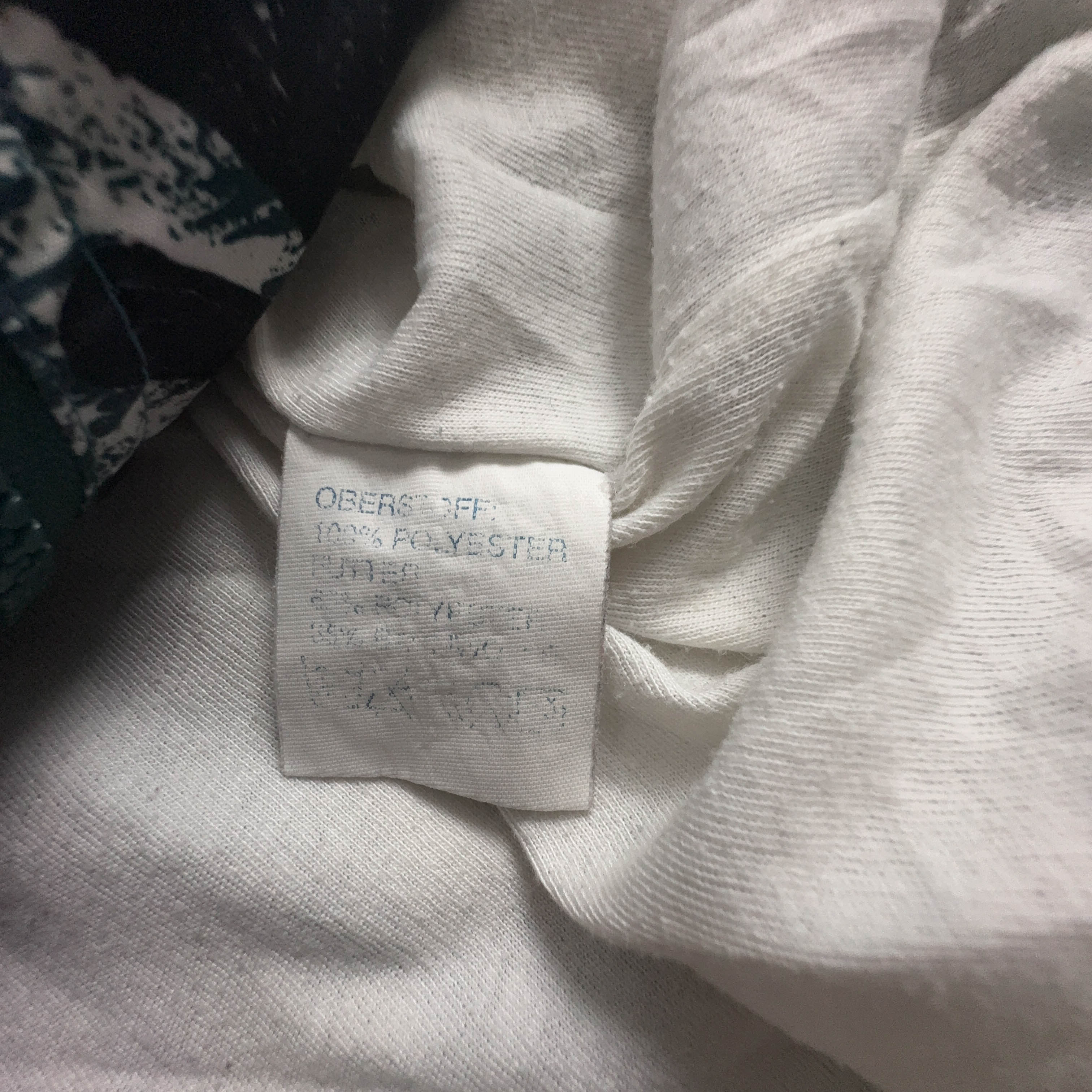 Giacca a vento Vintage verde acqua a fantasia con zip anni 80 90 - Taglia XL uomo