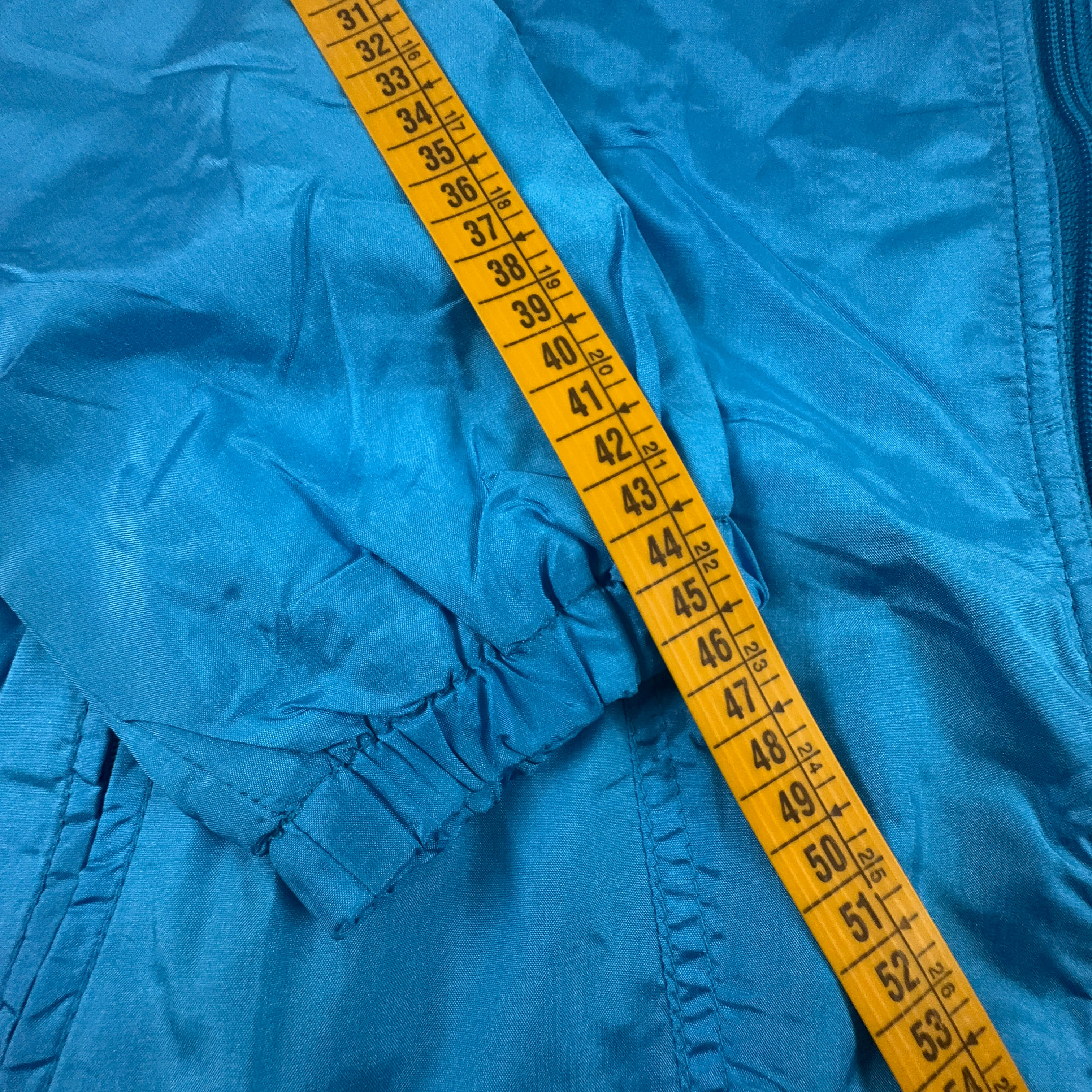 Giacca a vento Adidas Vintage blu geometica con zip anni 80 90 - Taglia D164 uomo