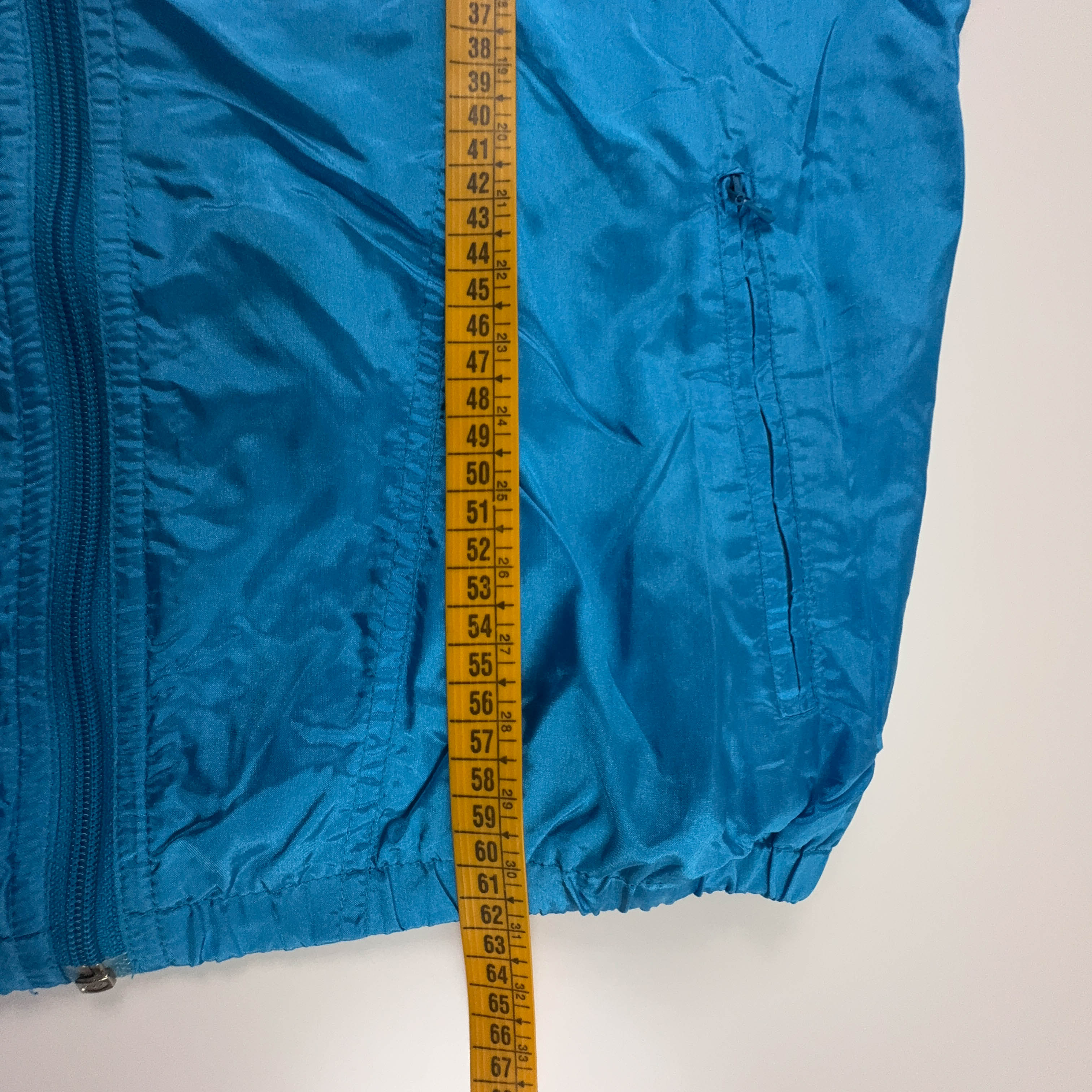 Giacca a vento Adidas Vintage blu geometica con zip anni 80 90 - Taglia D164 uomo
