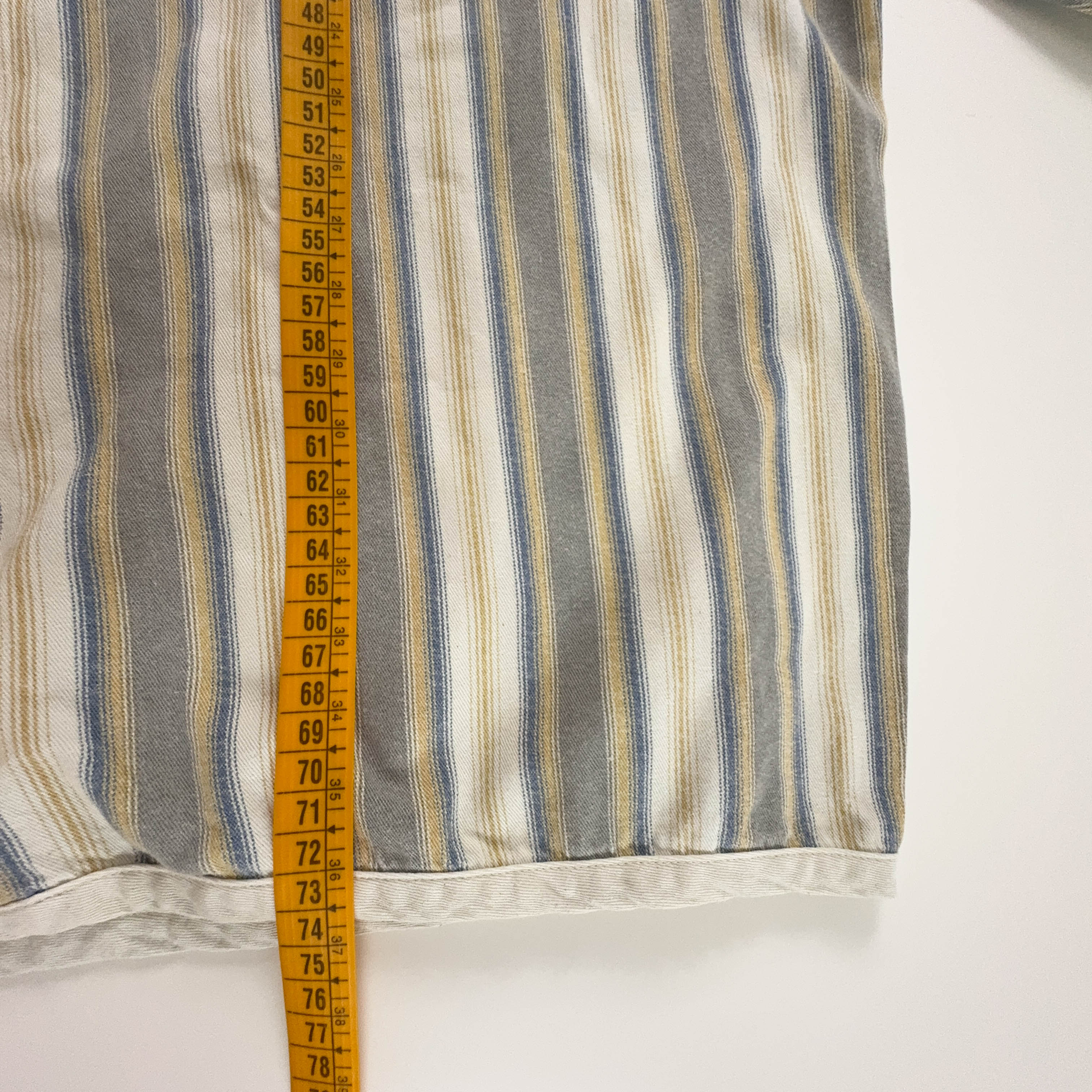 Camicia Vintage invernale beige e grigia a righe - Taglia XL uomo