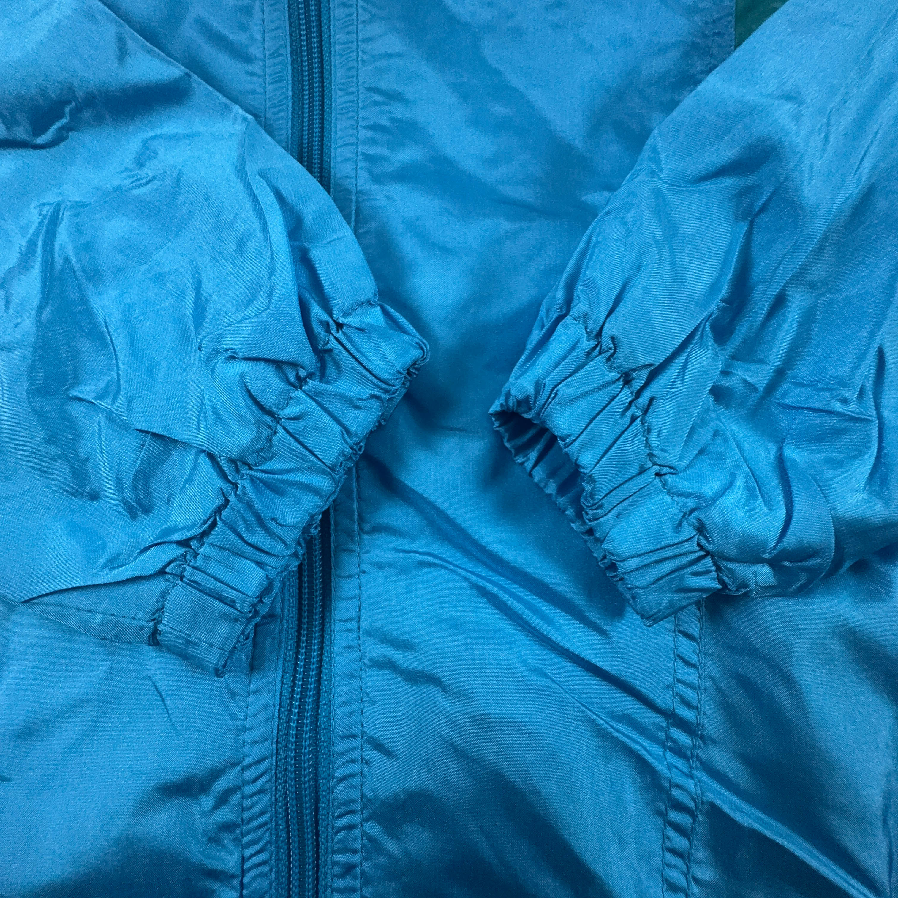 Giacca a vento Adidas Vintage blu geometica con zip anni 80 90 - Taglia D164 uomo