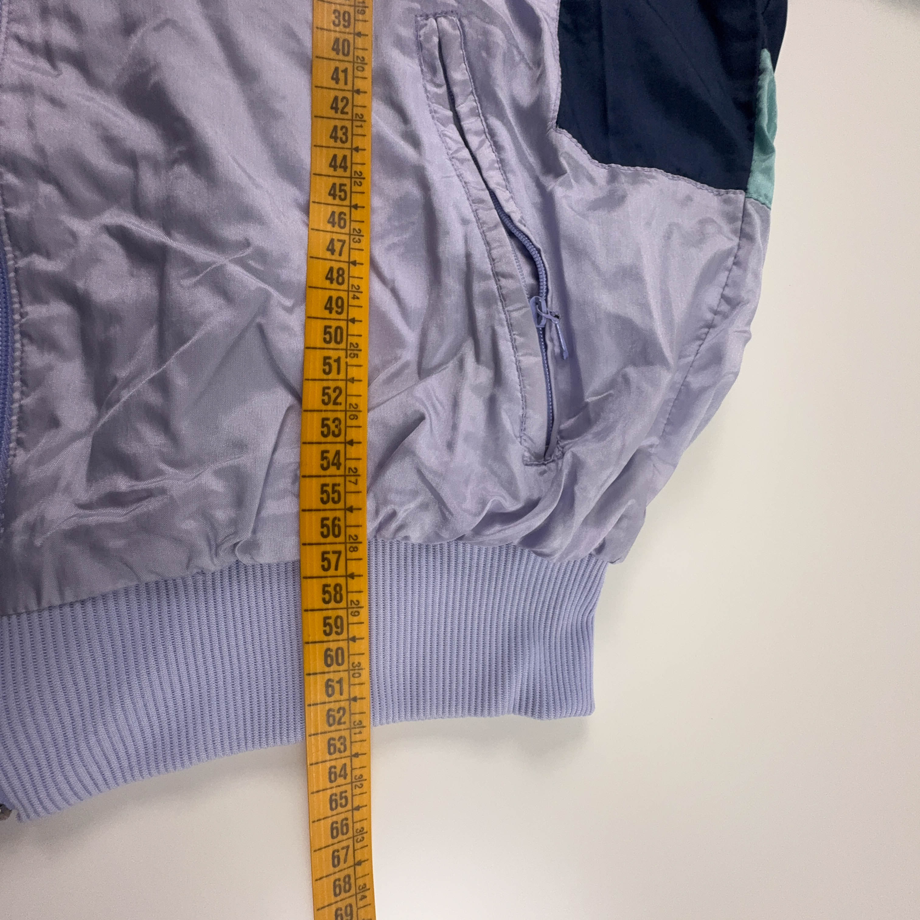 Giacca a vento Adidas Vintage lillà e verde con zip anni 80 90 - Taglia S/M uomo