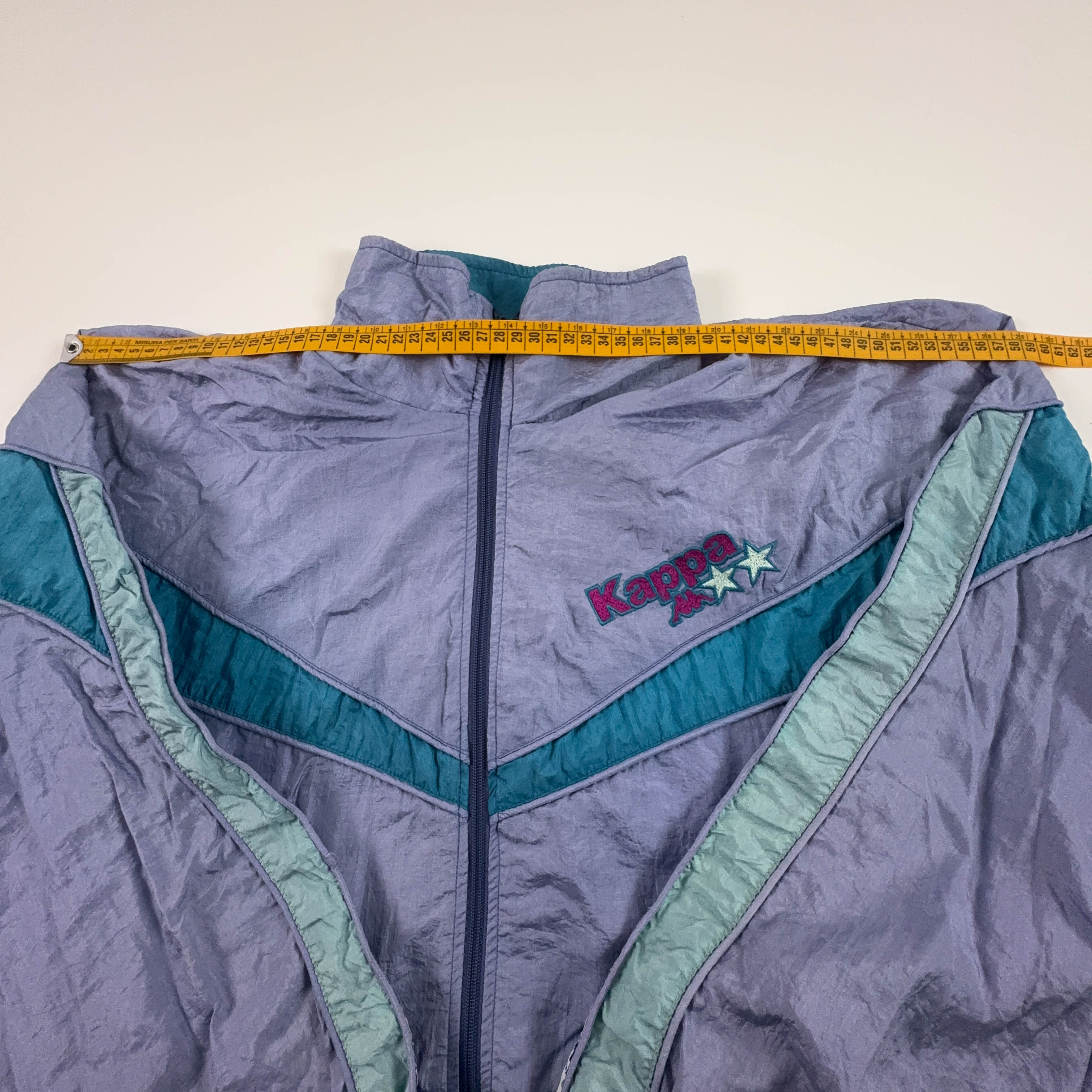 Giacca a vento Kappa Vintage lillà con zip e ricamo anni 80 90  - Taglia M uomo