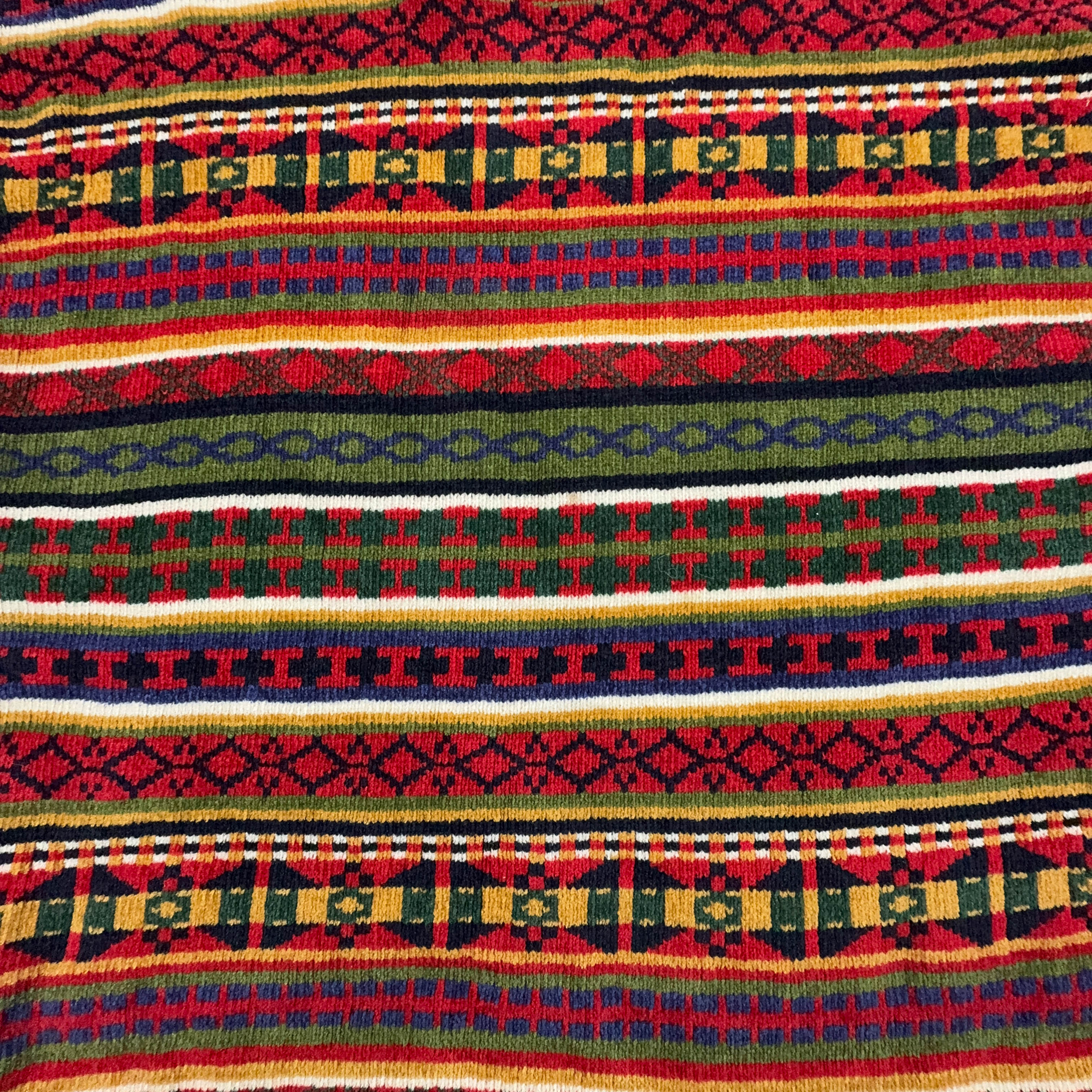 Vintage Red Striped 100% Acrylic Crew Neck Sweater - Size L/XL Men