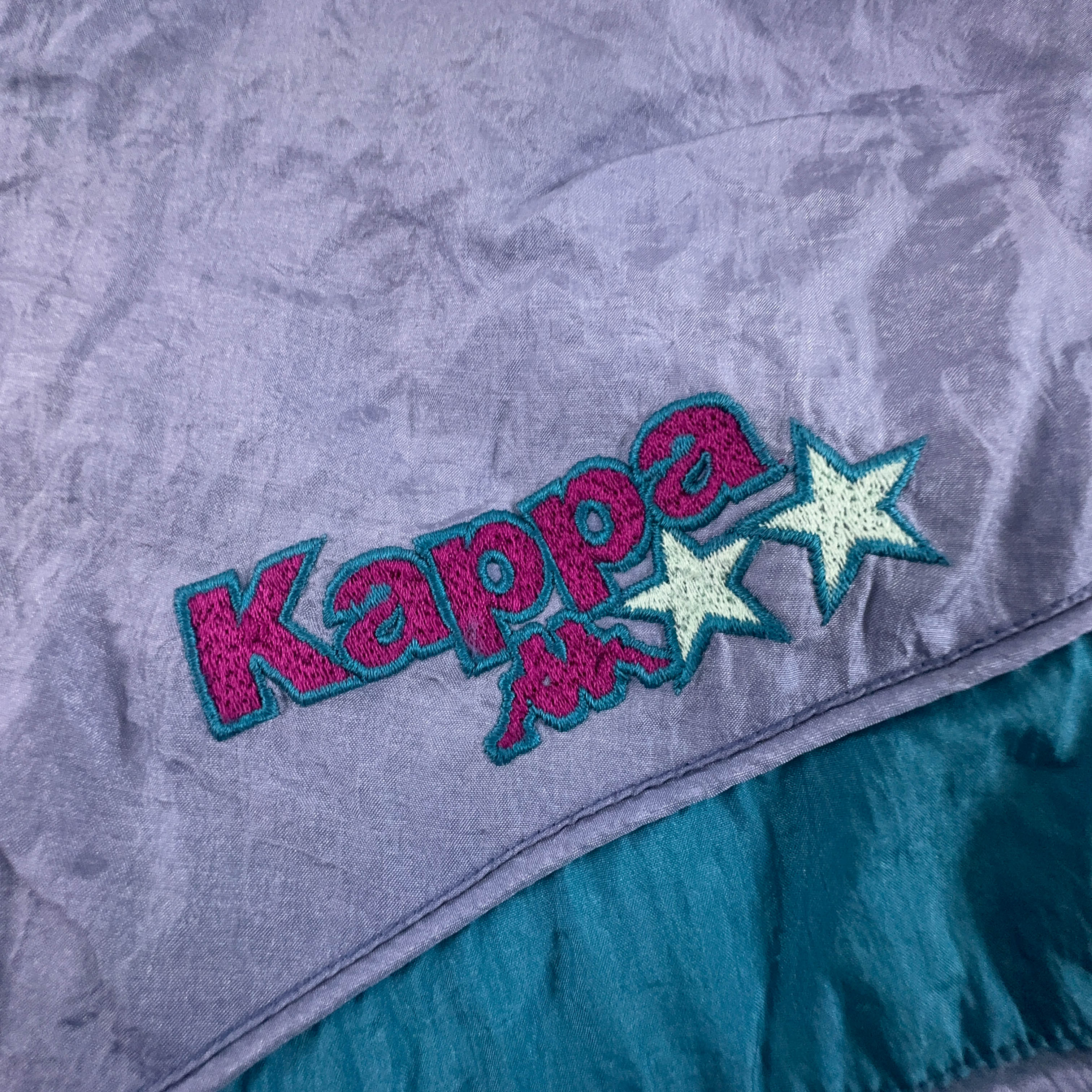 Giacca a vento Kappa Vintage lillà con zip e ricamo anni 80 90  - Taglia M uomo