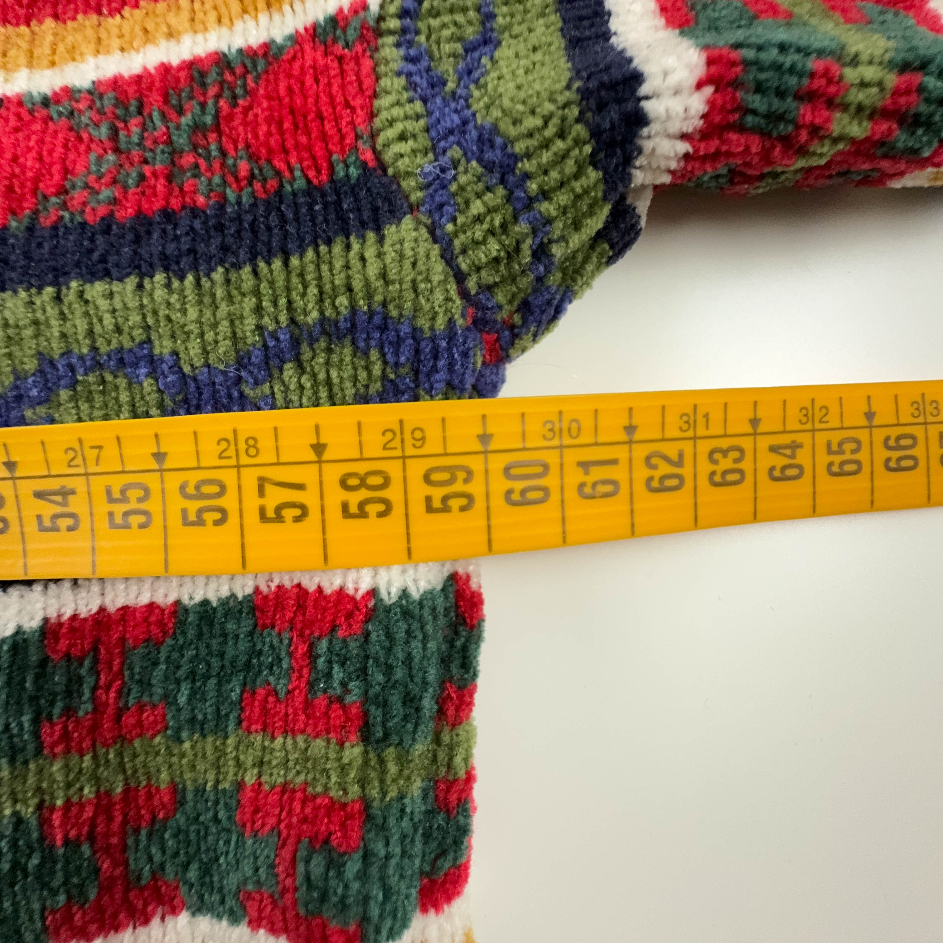 Vintage Red Striped 100% Acrylic Crew Neck Sweater - Size L/XL Men