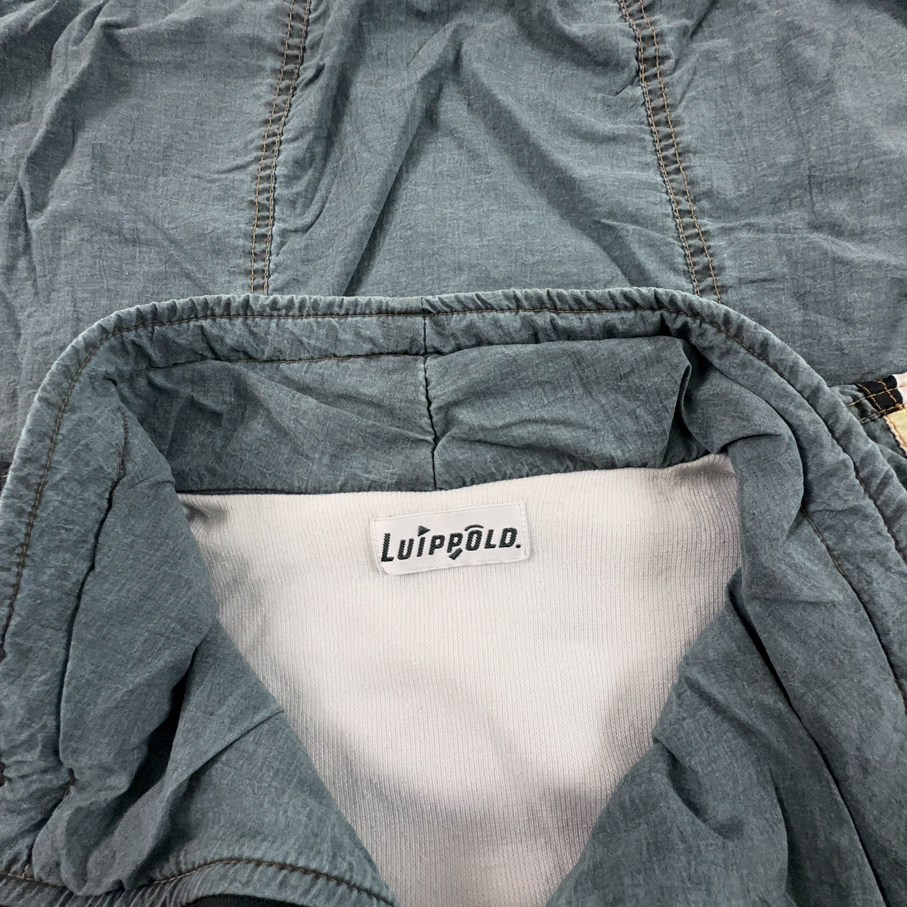 Giacca a vento Vintage grigia a fantasia multicolore anni 80 90 - Taglia S/M uomo