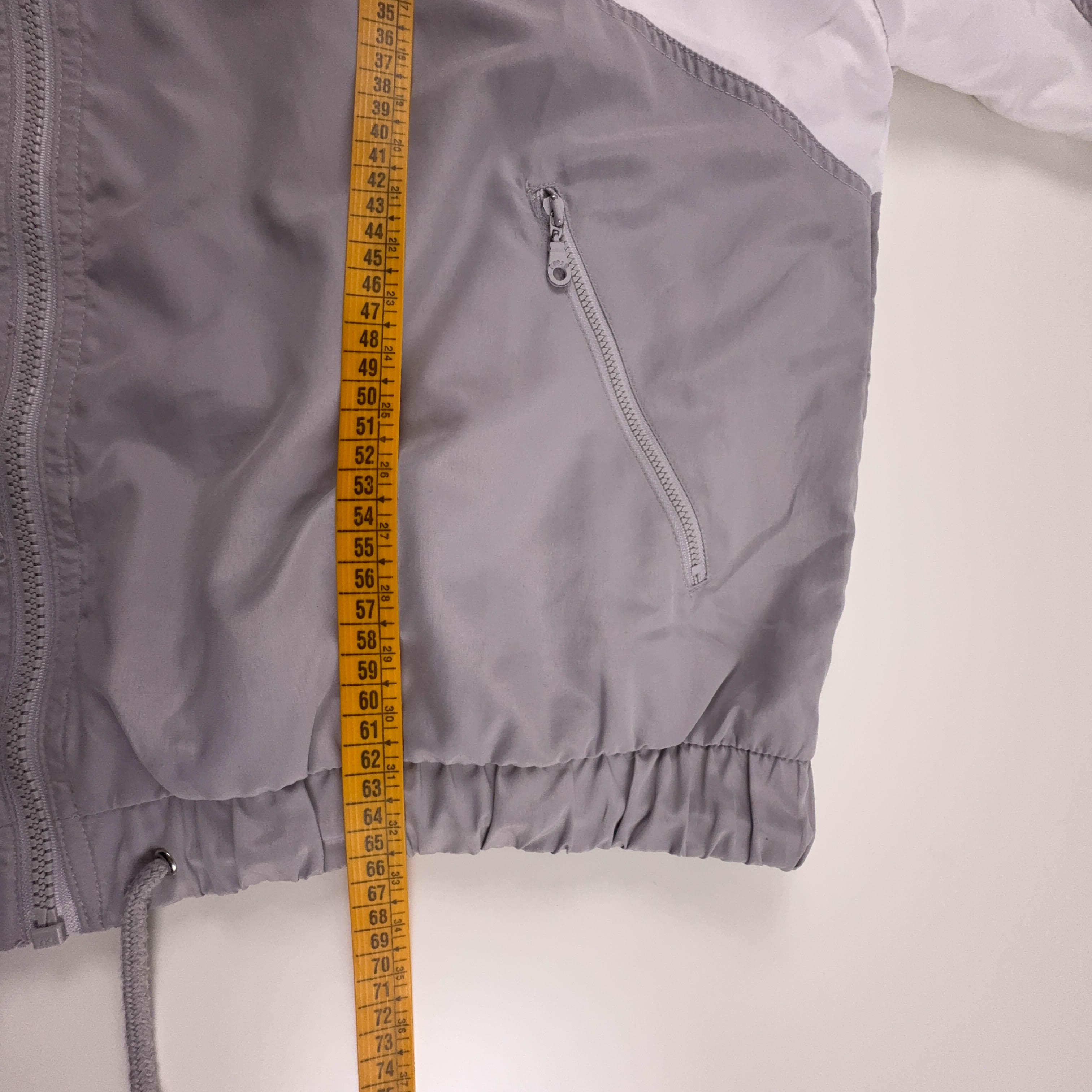 Giacca a vento Rodeo Vintage grigia e bianca con fantasia anni 80 90 - Taglia 40/42 uomo