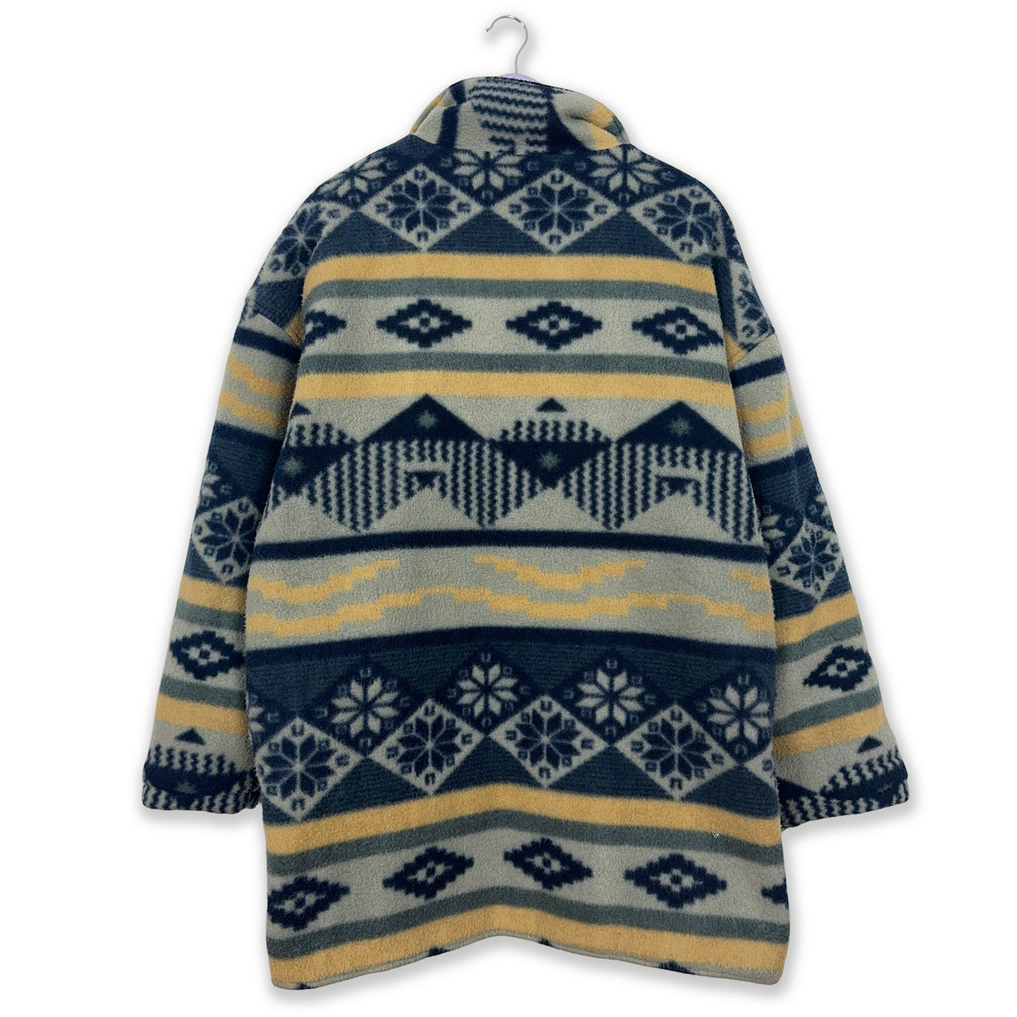 Vintage Blue and Beige Pile with 80's Buttons - Size XL/XXL Men