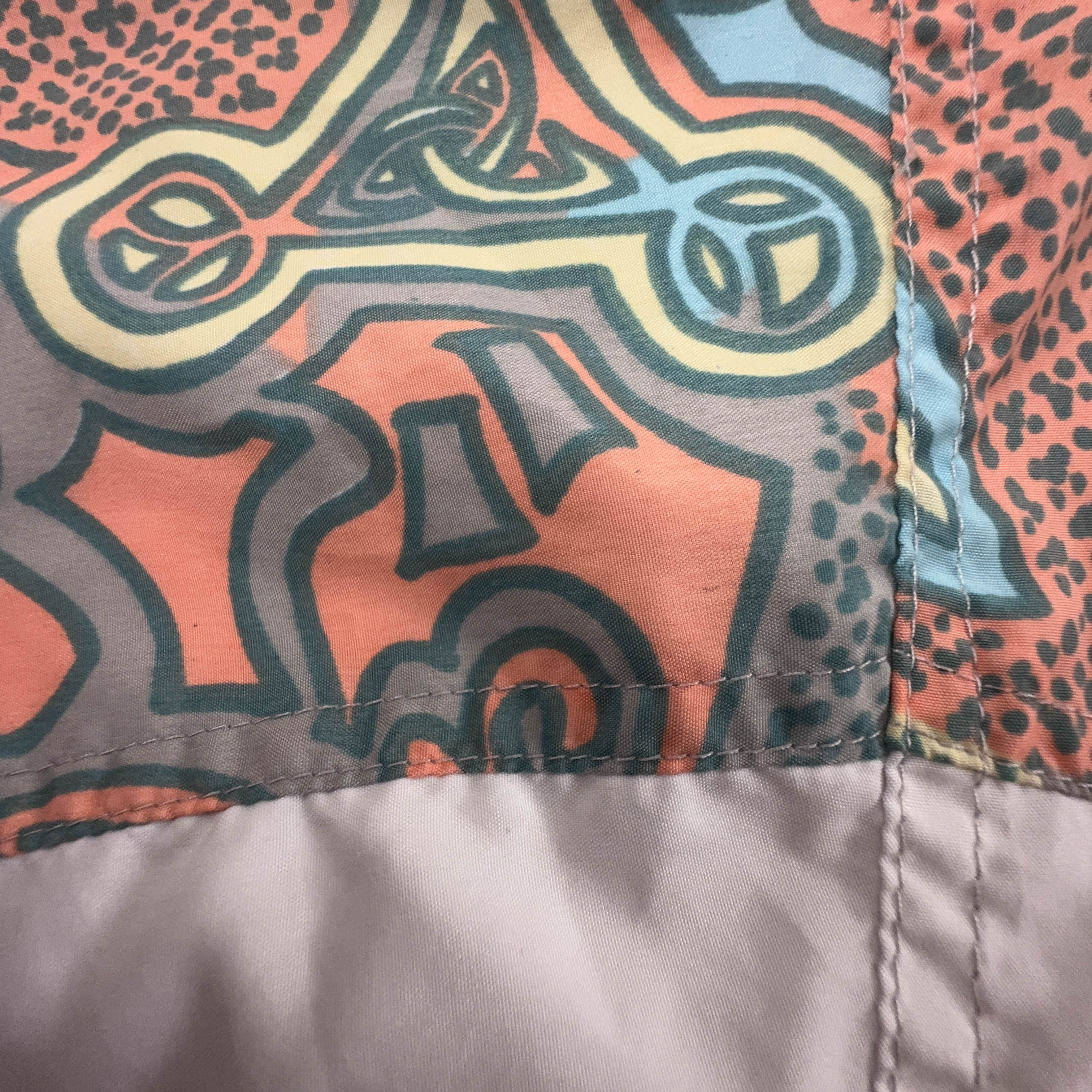 Giacca a vento Rodeo Vintage grigia e bianca con fantasia anni 80 90 - Taglia 40/42 uomo