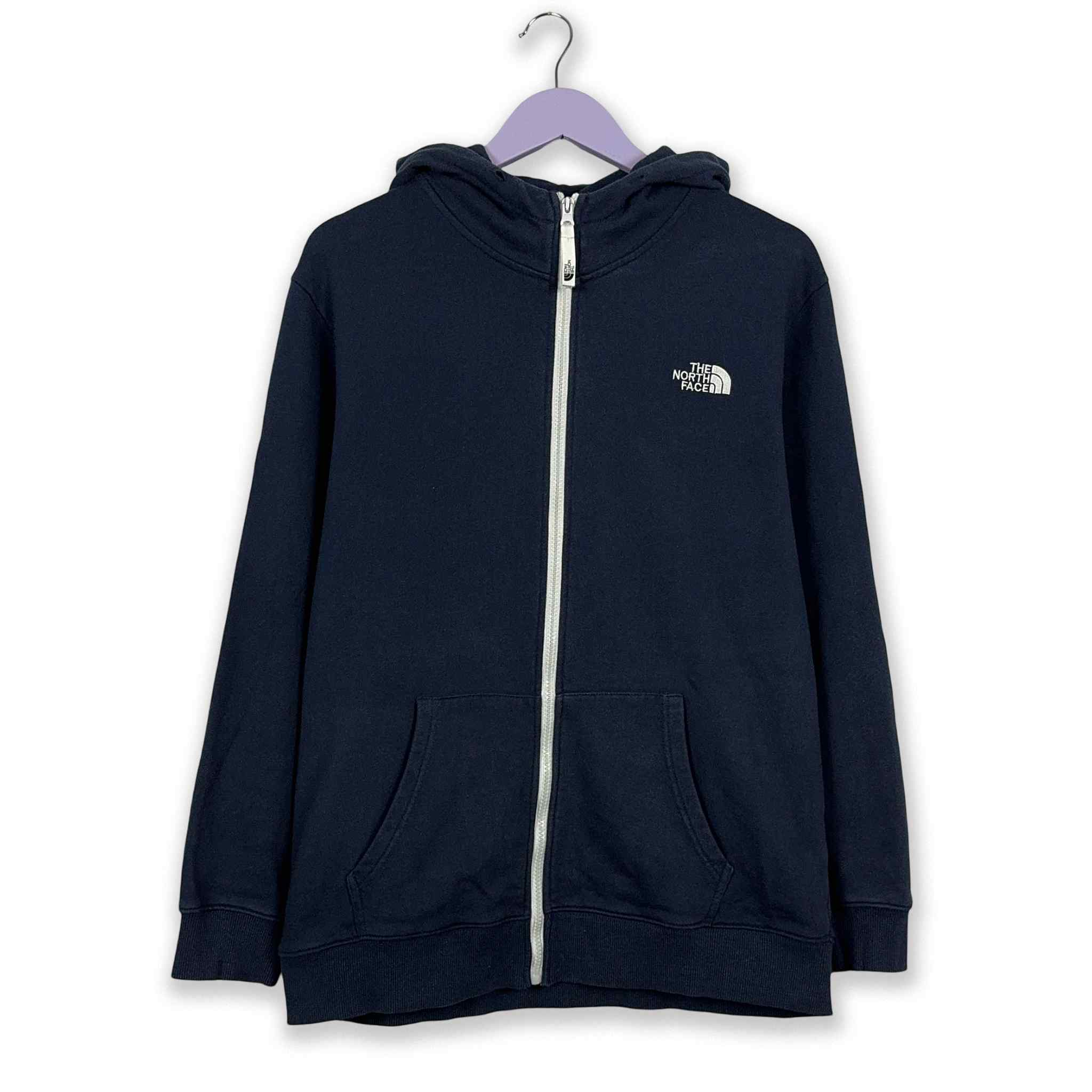 The North Face Dark Blue Zip Up Sweatshirt - Size L