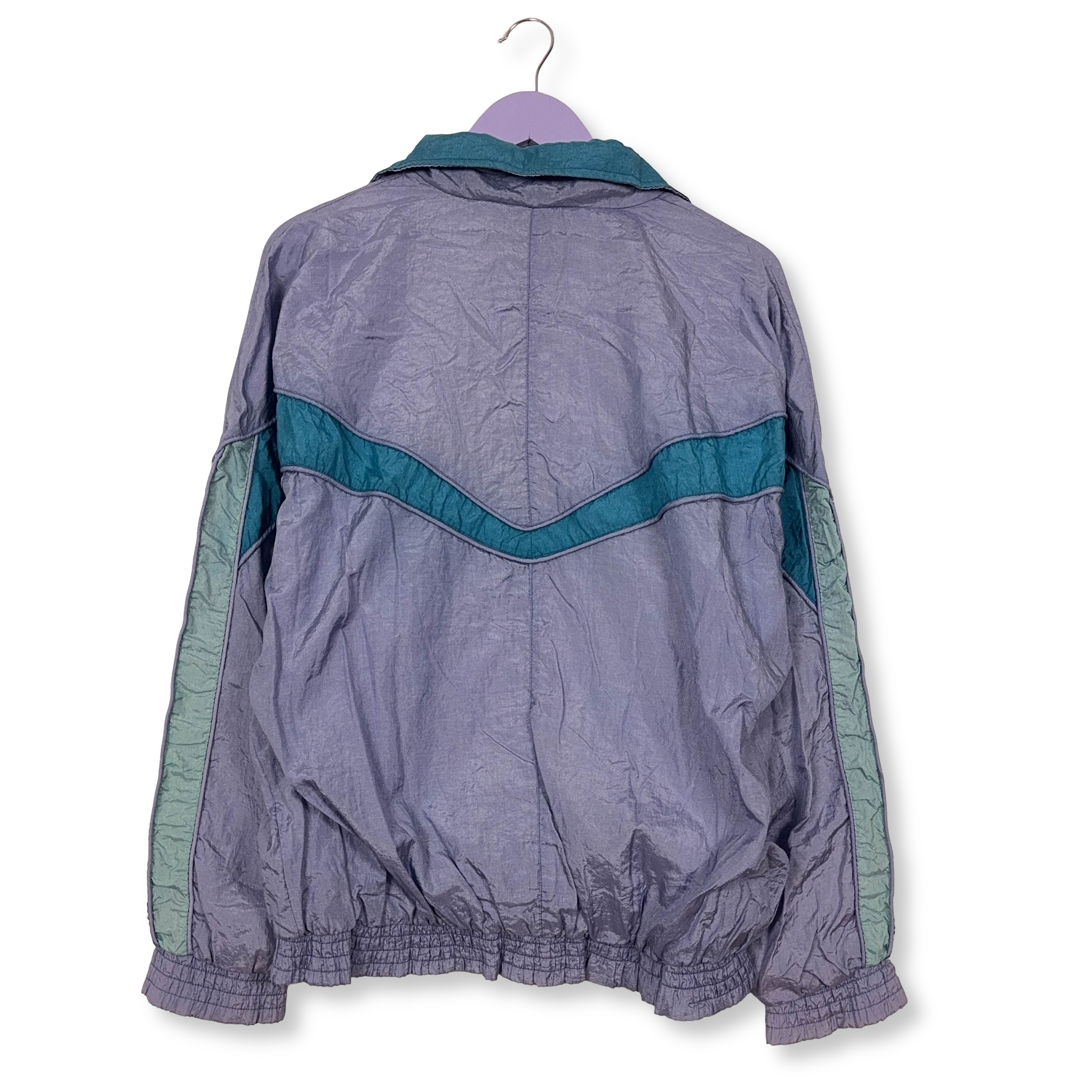 Giacca a vento Kappa Vintage lillà con zip e ricamo anni 80 90  - Taglia M uomo