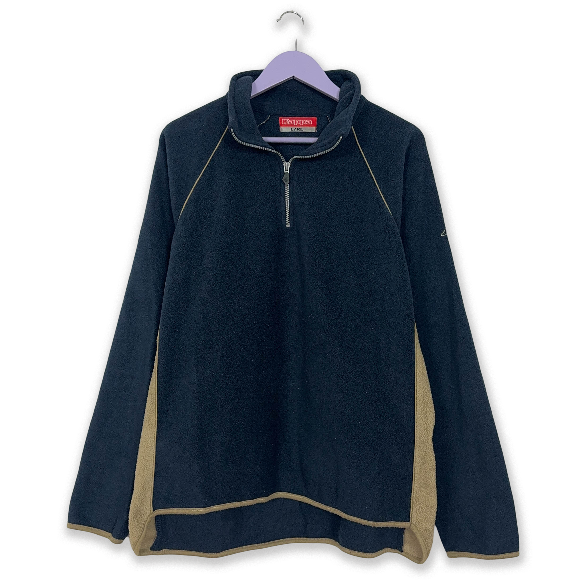 Kappa Vintage Dark Blue Full Zip Fleece 00s - Size L/XL Men