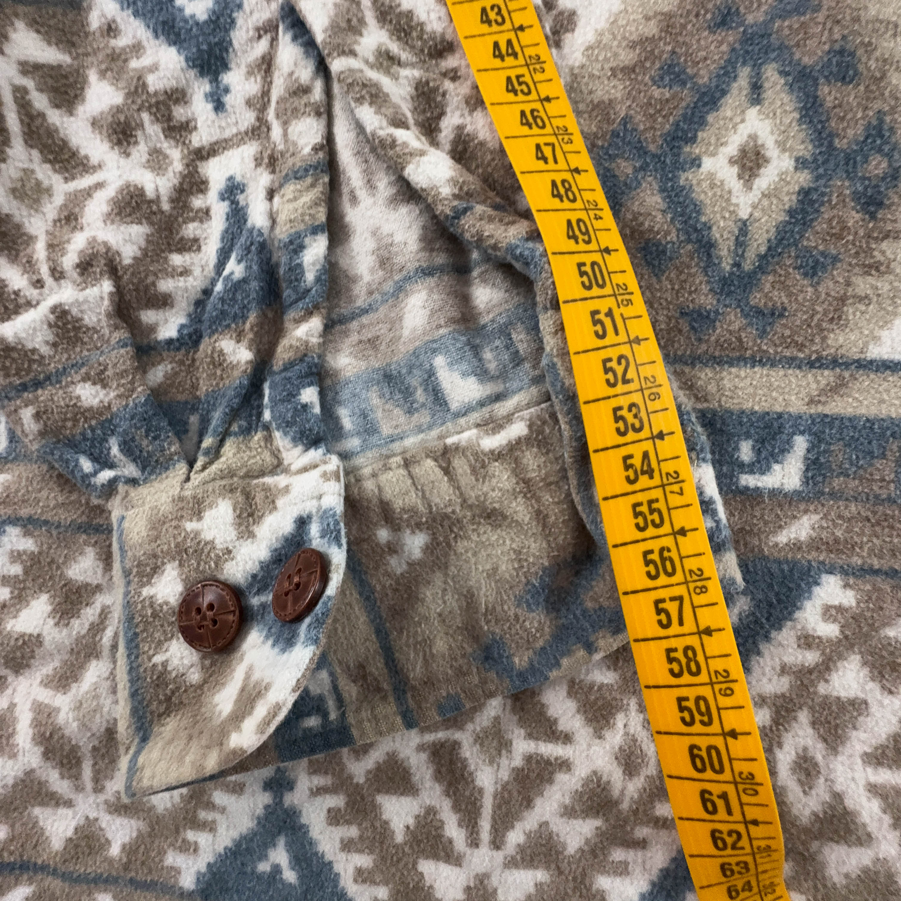 Camicia Vintage invernale a fantasia geometrica astratta marrone - Taglia XL uomo