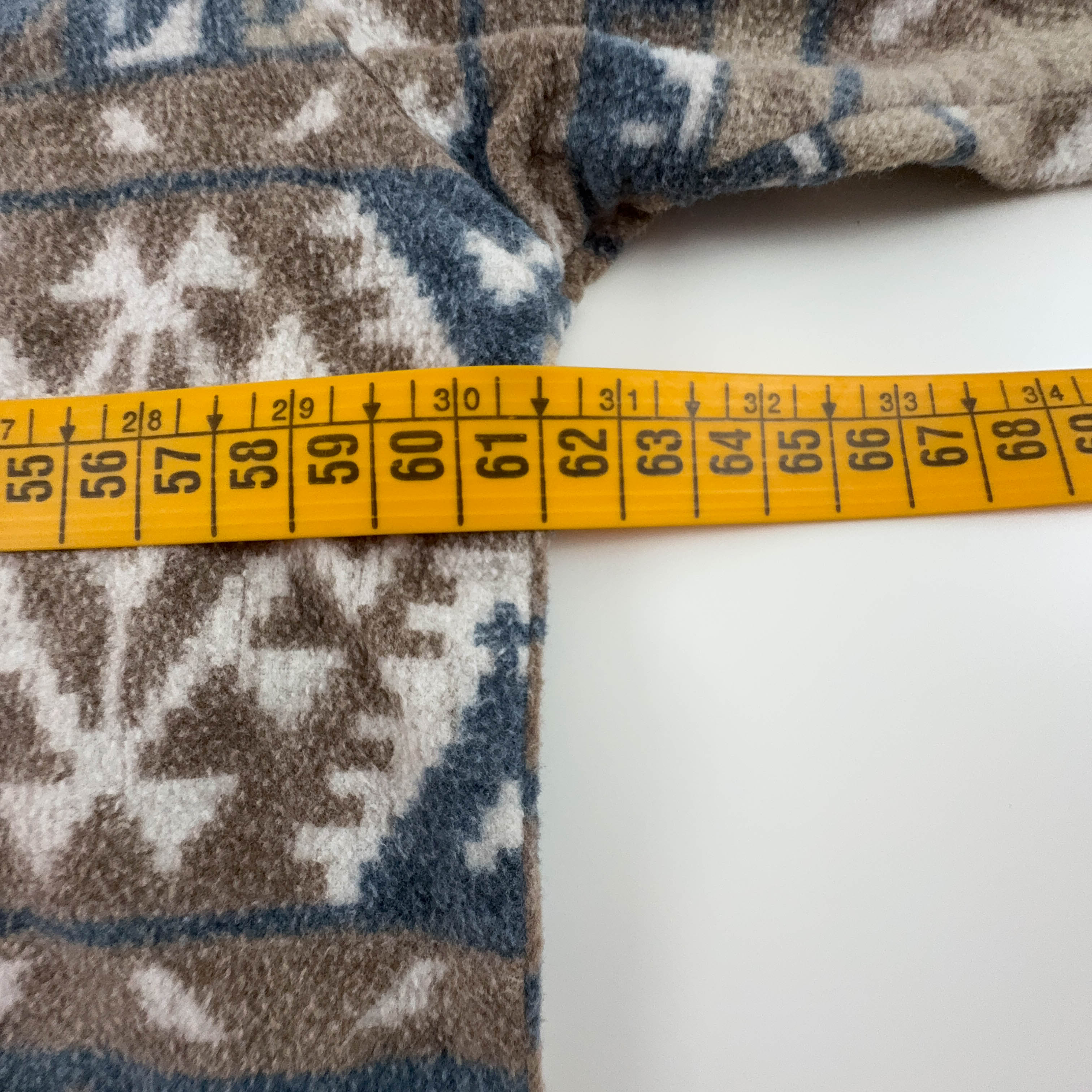 Camicia Vintage invernale a fantasia geometrica astratta marrone - Taglia XL uomo