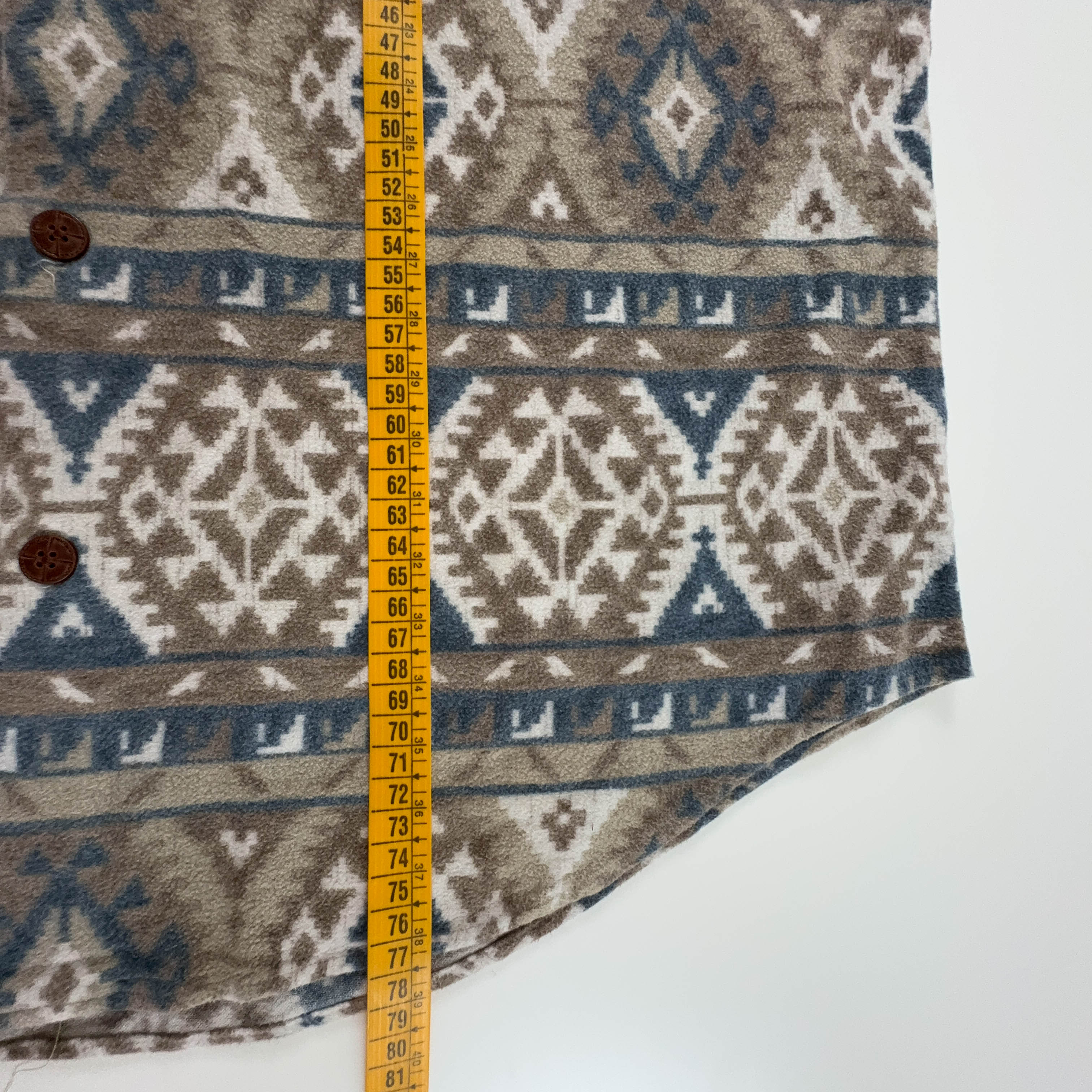 Camicia Vintage invernale a fantasia geometrica astratta marrone - Taglia XL uomo