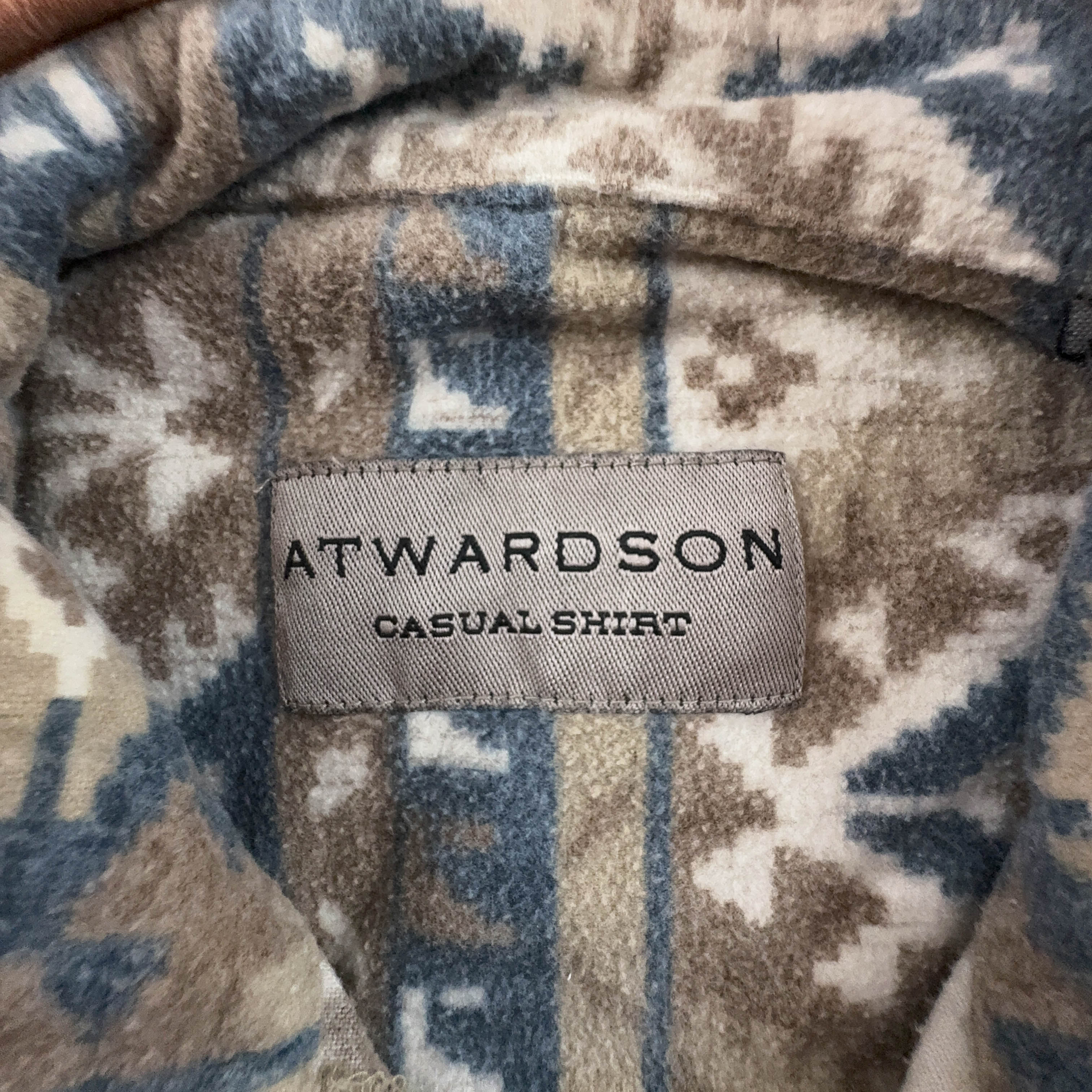 Camicia Vintage invernale a fantasia geometrica astratta marrone - Taglia XL uomo