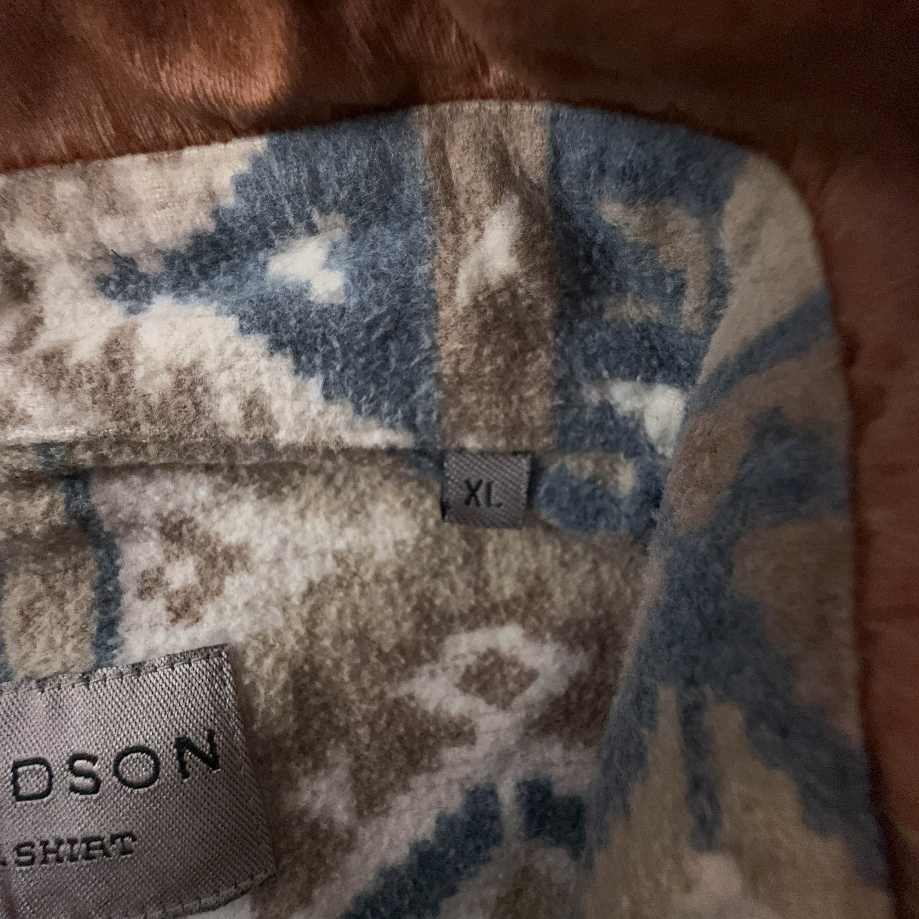 Camicia Vintage invernale a fantasia geometrica astratta marrone - Taglia XL uomo