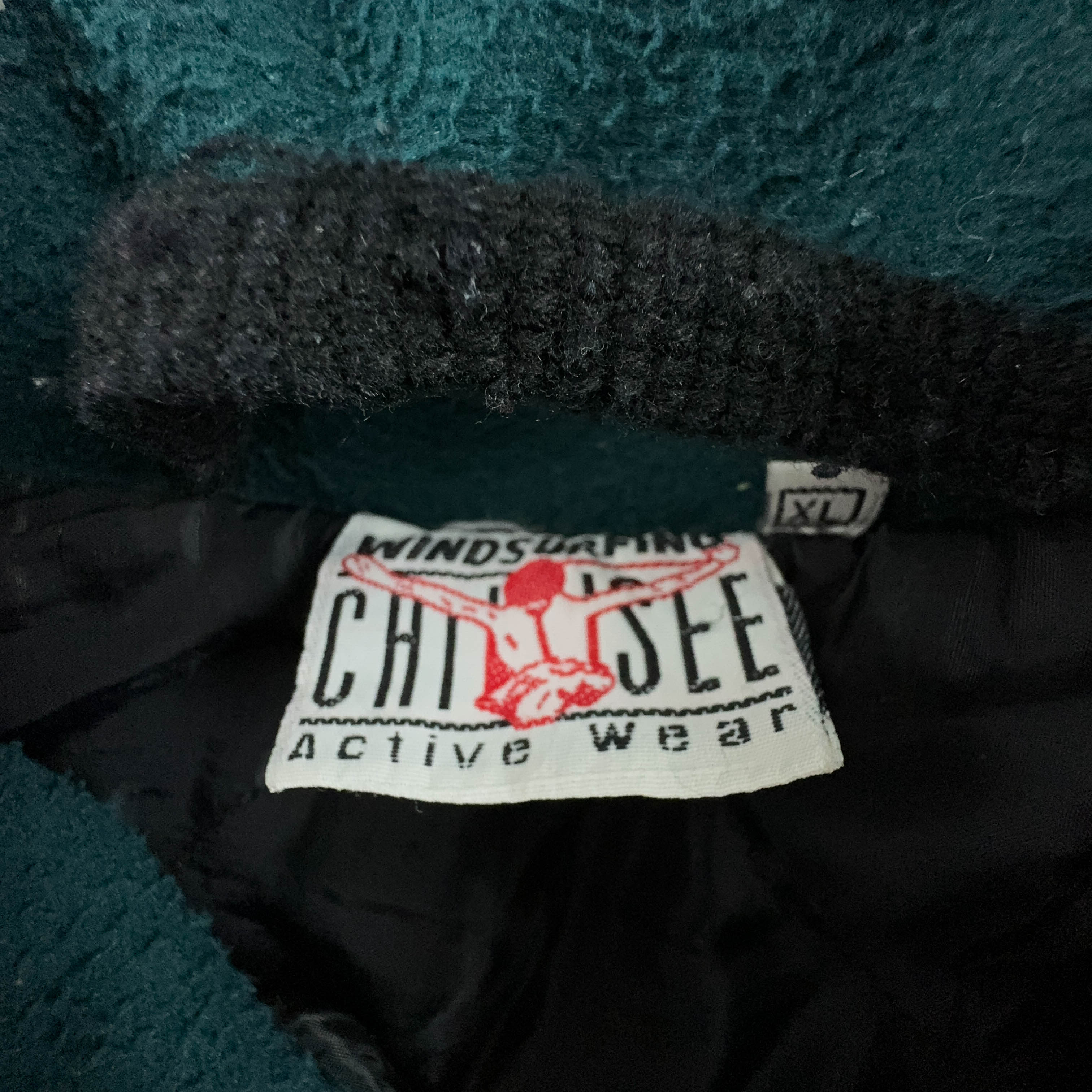 Dark Green Full Zip Vintage Fleece 80's - Size XL/XXL Men