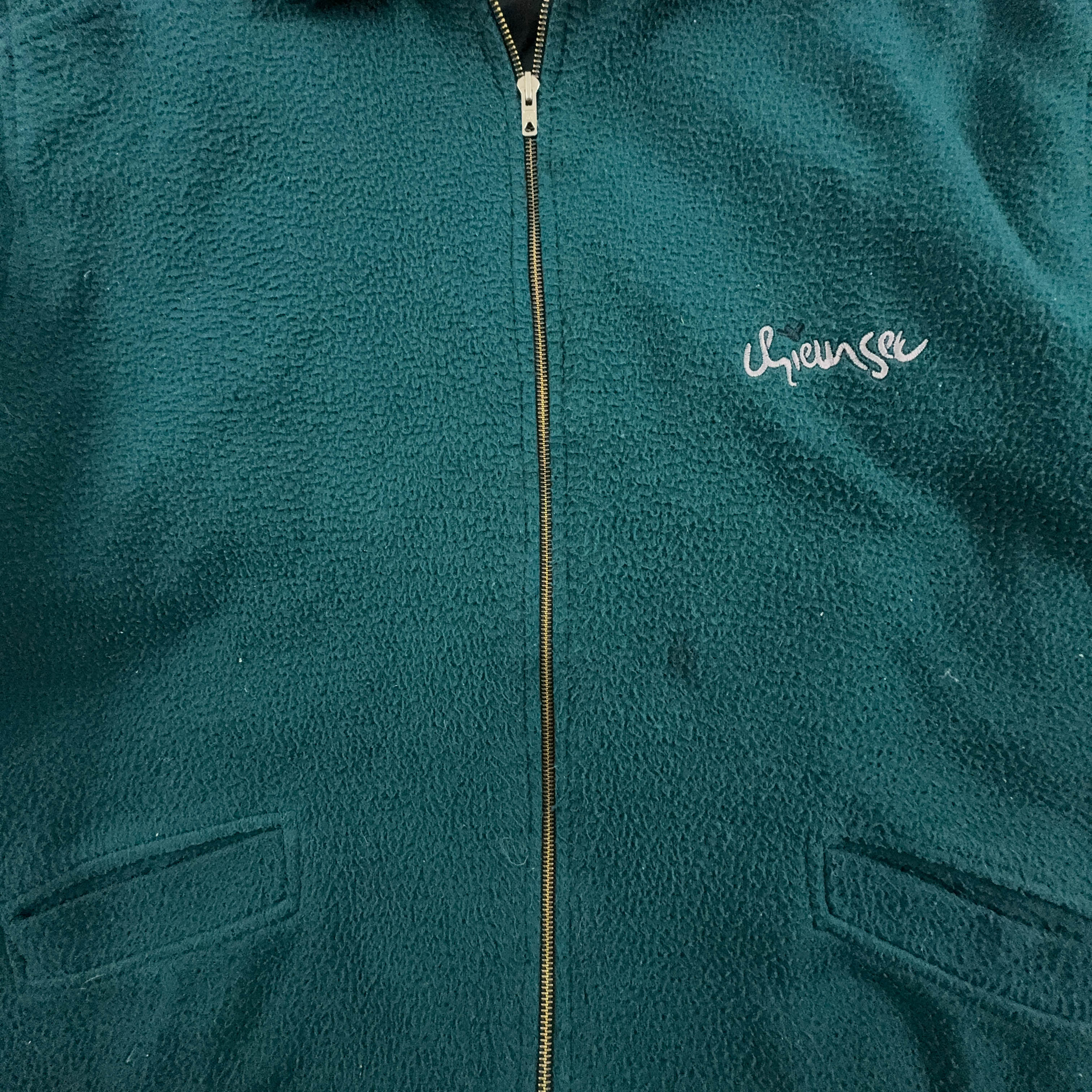 Dark Green Full Zip Vintage Fleece 80's - Size XL/XXL Men