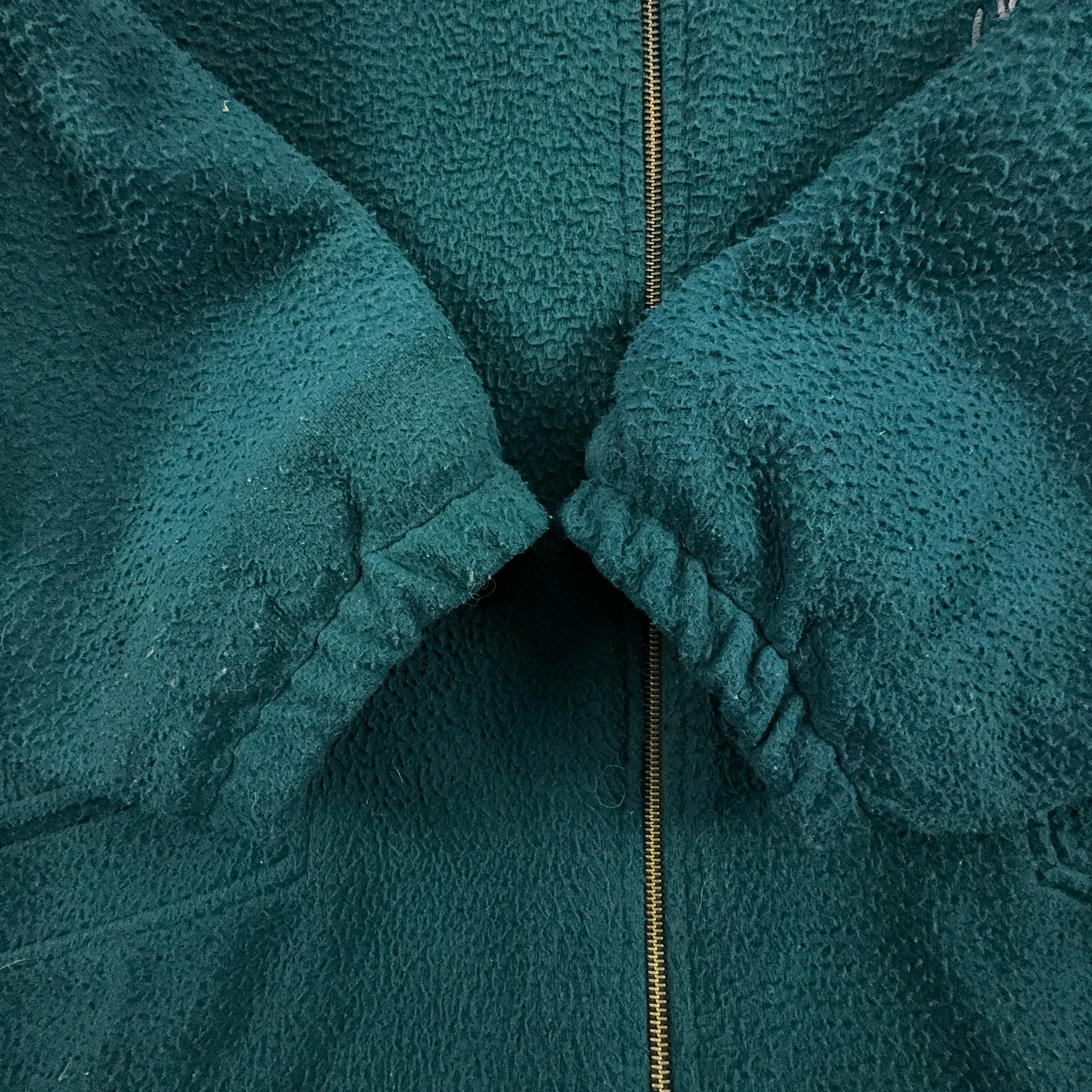 Dark Green Full Zip Vintage Fleece 80's - Size XL/XXL Men