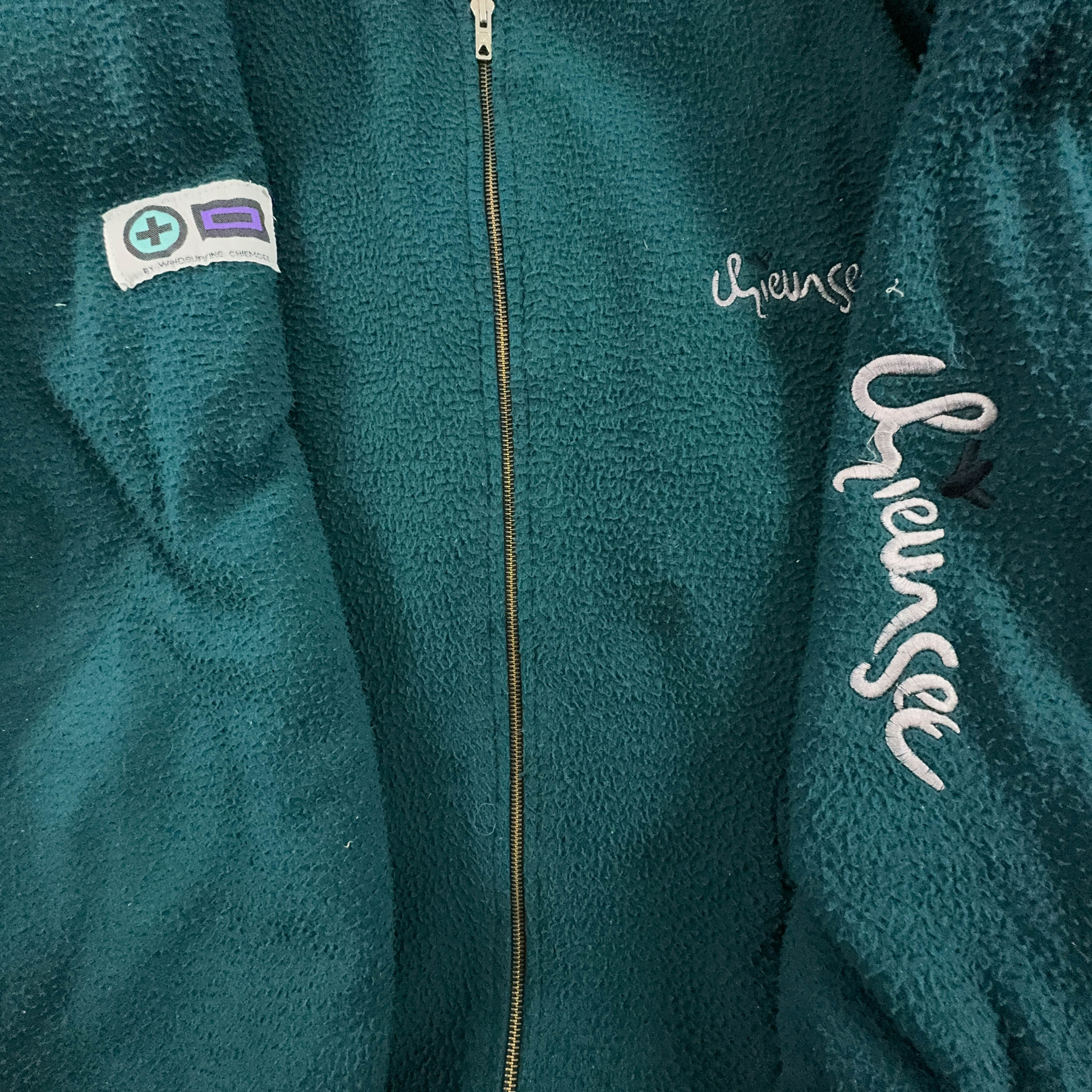 Dark Green Full Zip Vintage Fleece 80's - Size XL/XXL Men