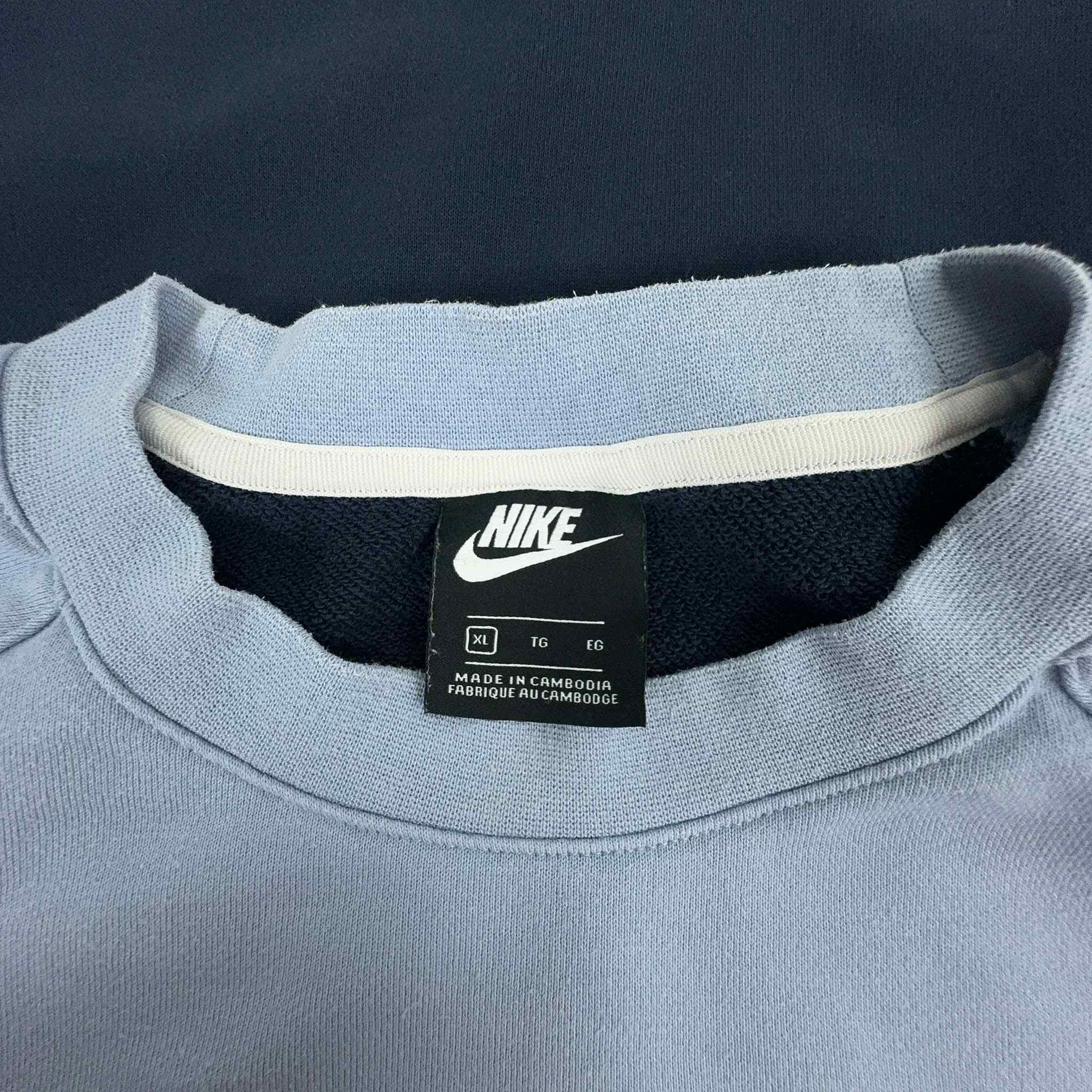 Felpa Nike blu e bianca girocollo - Taglia XL uomo