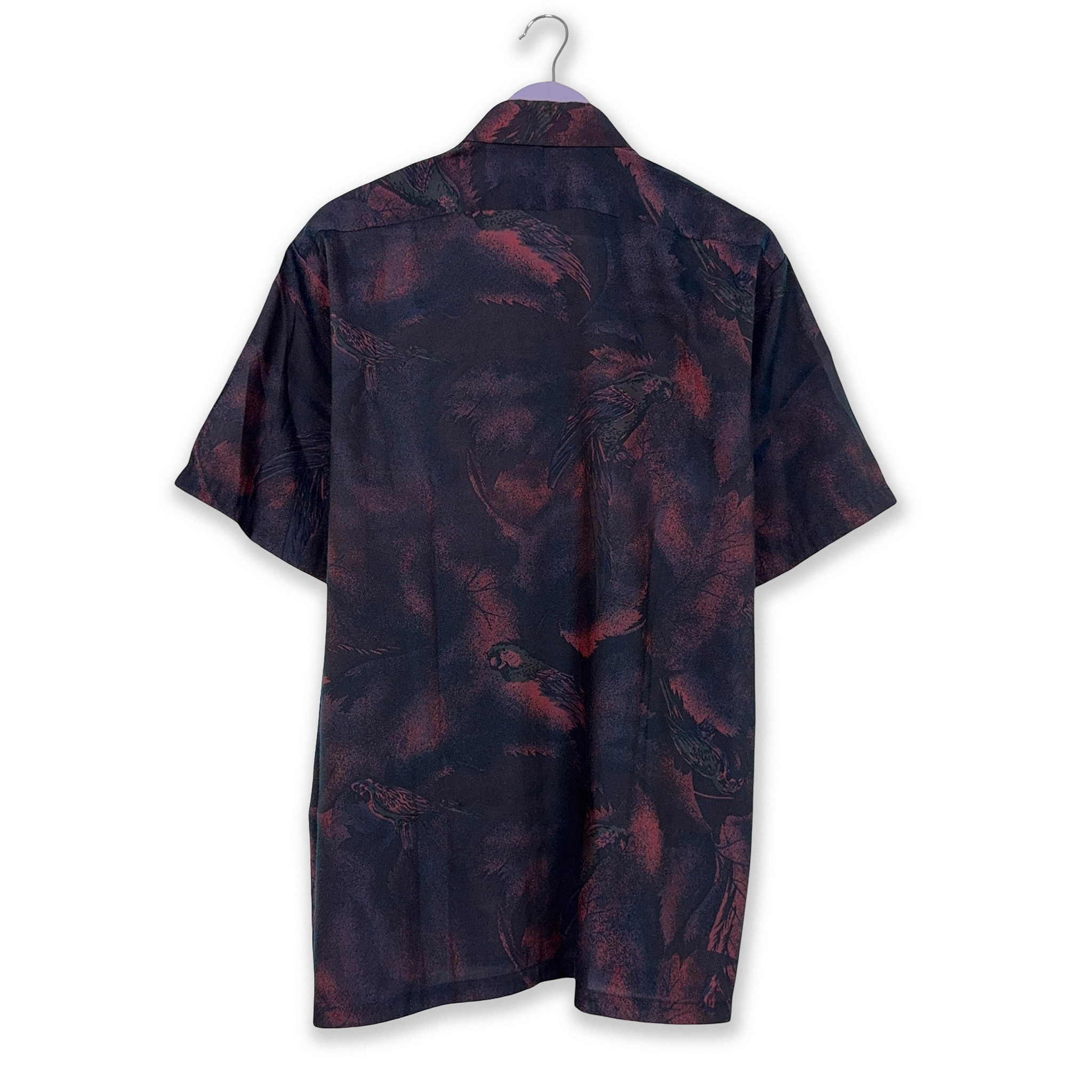 Camicia Vintage viola e blu a fantasia - Taglia 16.5 L uomo